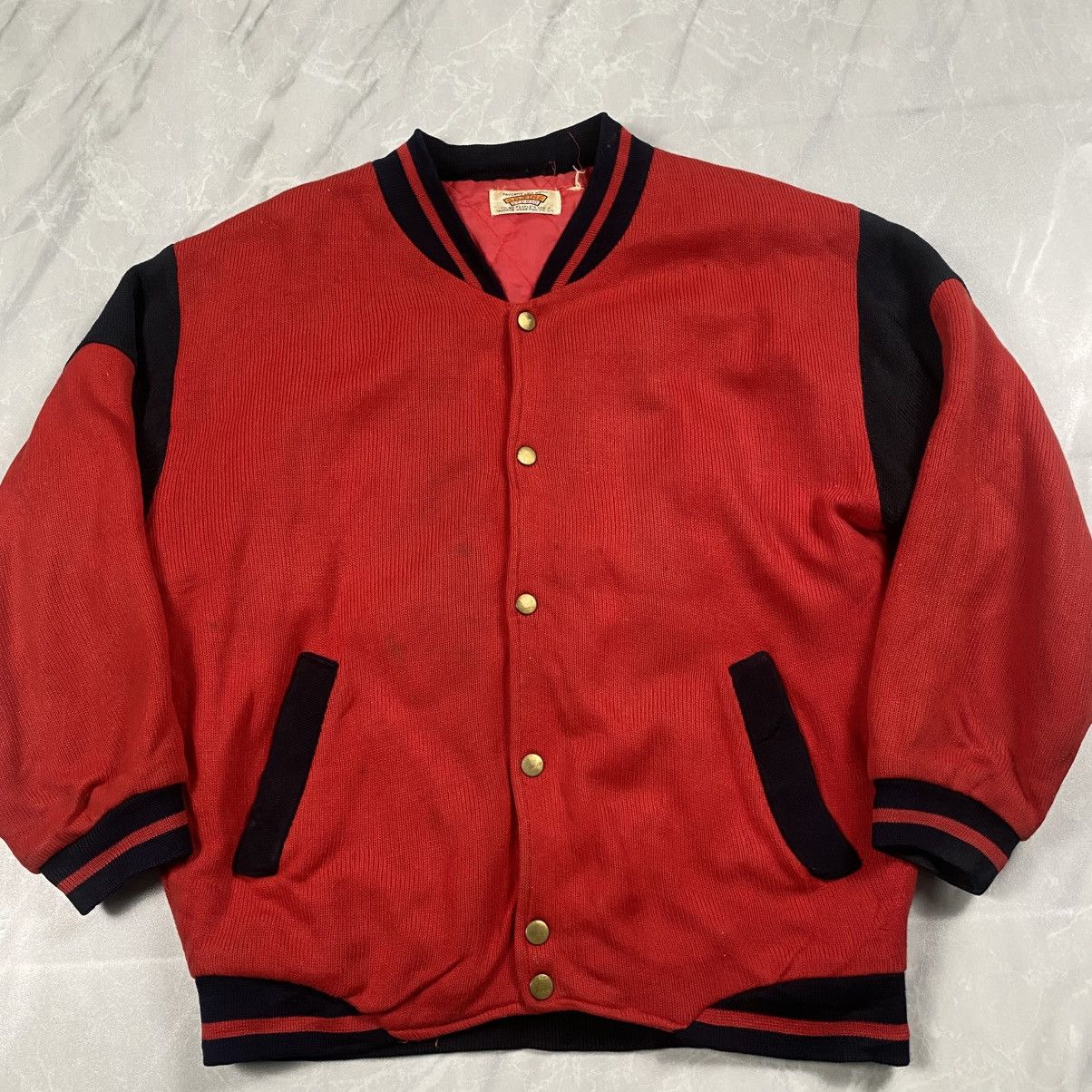 Japanese Brand Vintage 90s SoFine Studio Knit Wear Varsity Jacket Size US S / EU 44-46 / 1 - 4 Thumbnail