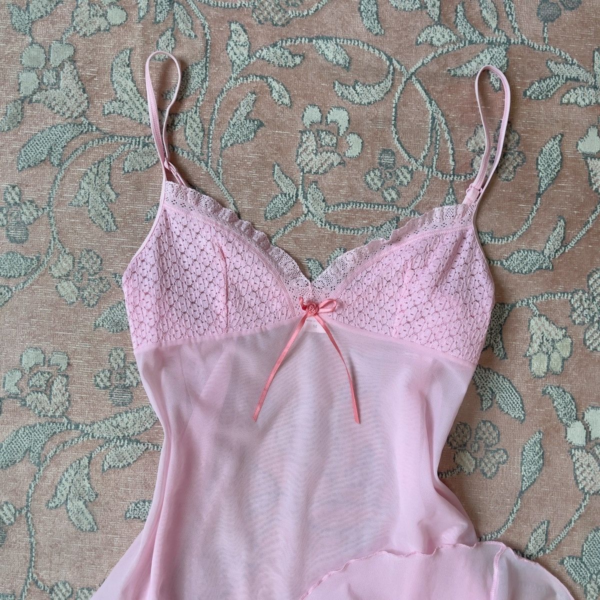 Victoria's Secret Vintage Pink Mesh Sheer Mini Slip Dress (S-M) Size M / US 6-8 / IT 42-44 - 8 Thumbnail