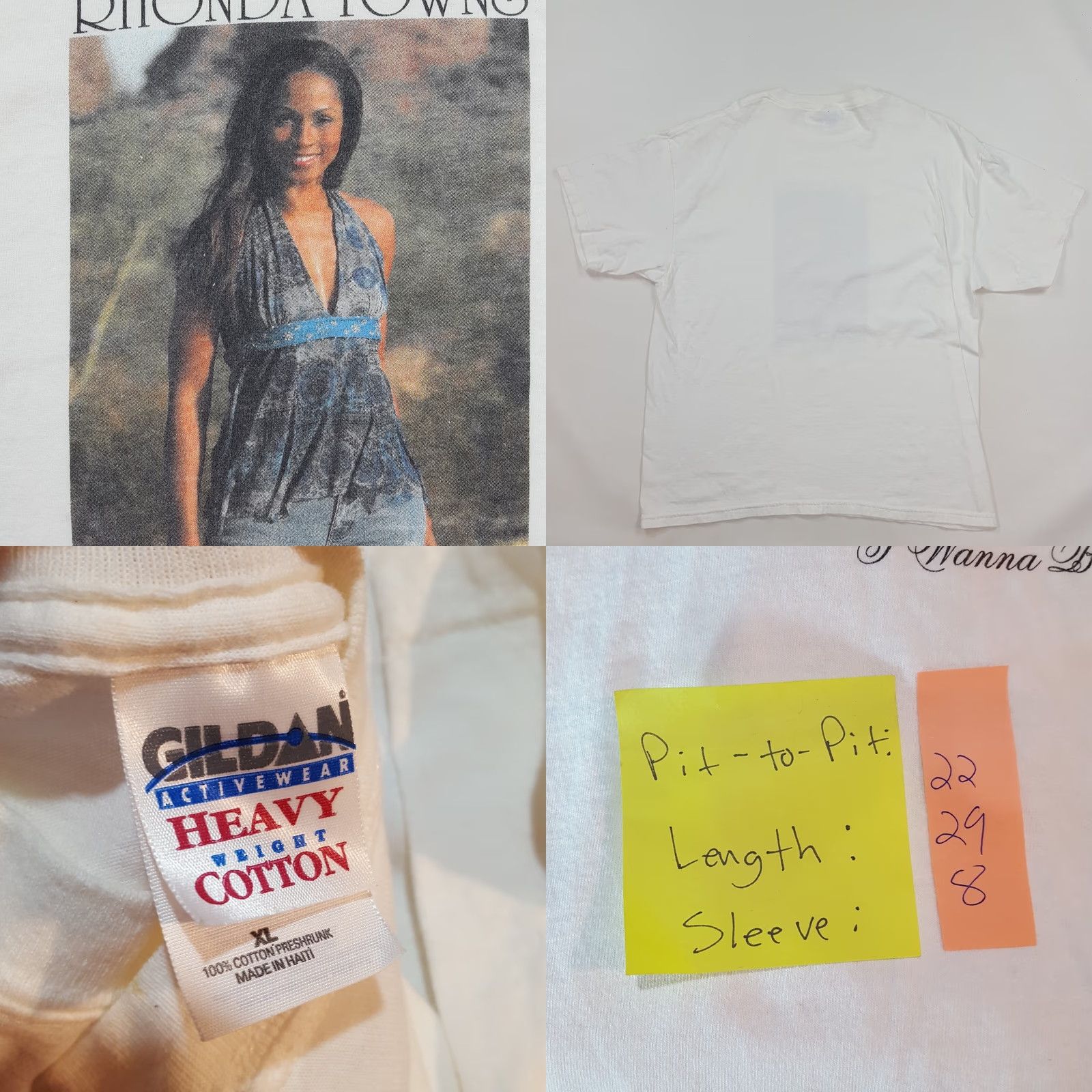 Gildan VINTAGE Rhonda Towns Country Music XL Rock Band White T Shirt Men XL Vintage Graphic Print Tour 90s Retro Country Music Size US XL / EU 56 / 4 - 8 Thumbnail