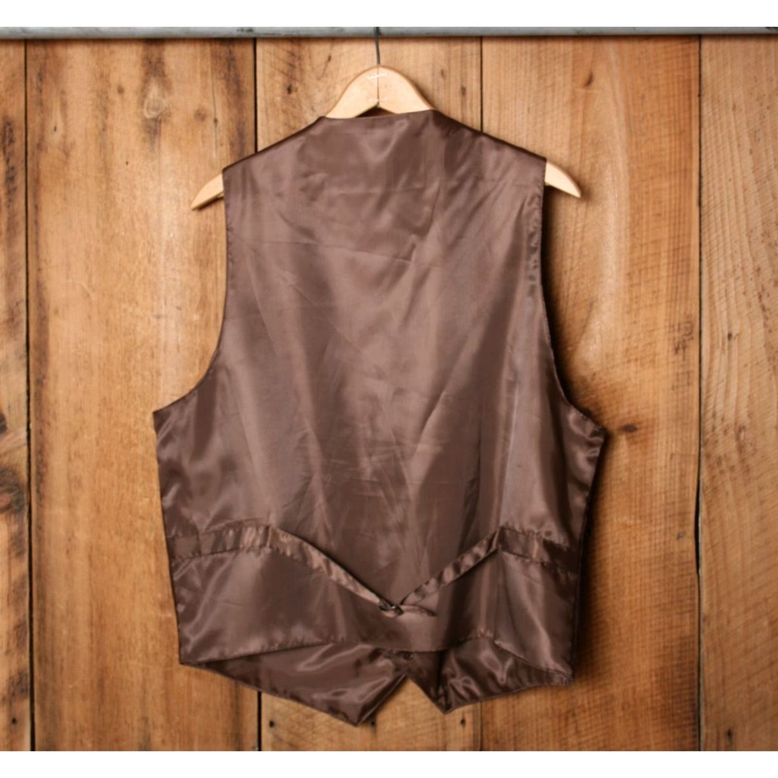 Vintage VINTAGE Permit Platinum Vest Shirt Mens L Brown Suede Satin Back Waistcoat Gilet Modern Western Style 90s Mens? Size US L / EU 52-54 / 3 - 4 Thumbnail