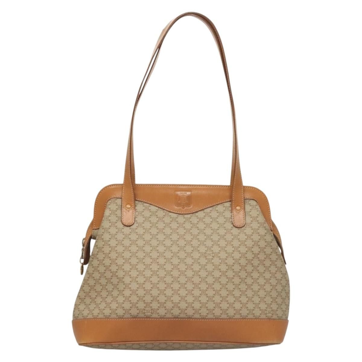 Celine CELINE Macadam Canvas Shoulder Bag Pvc Beige Gold Size ONE SIZE - 2 Thumbnail