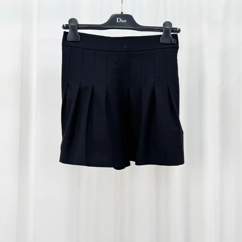 Yves Saint Laurent YSL Black Wool Logo Women's Shorts 0089 Size 23" - 1 Thumbnail