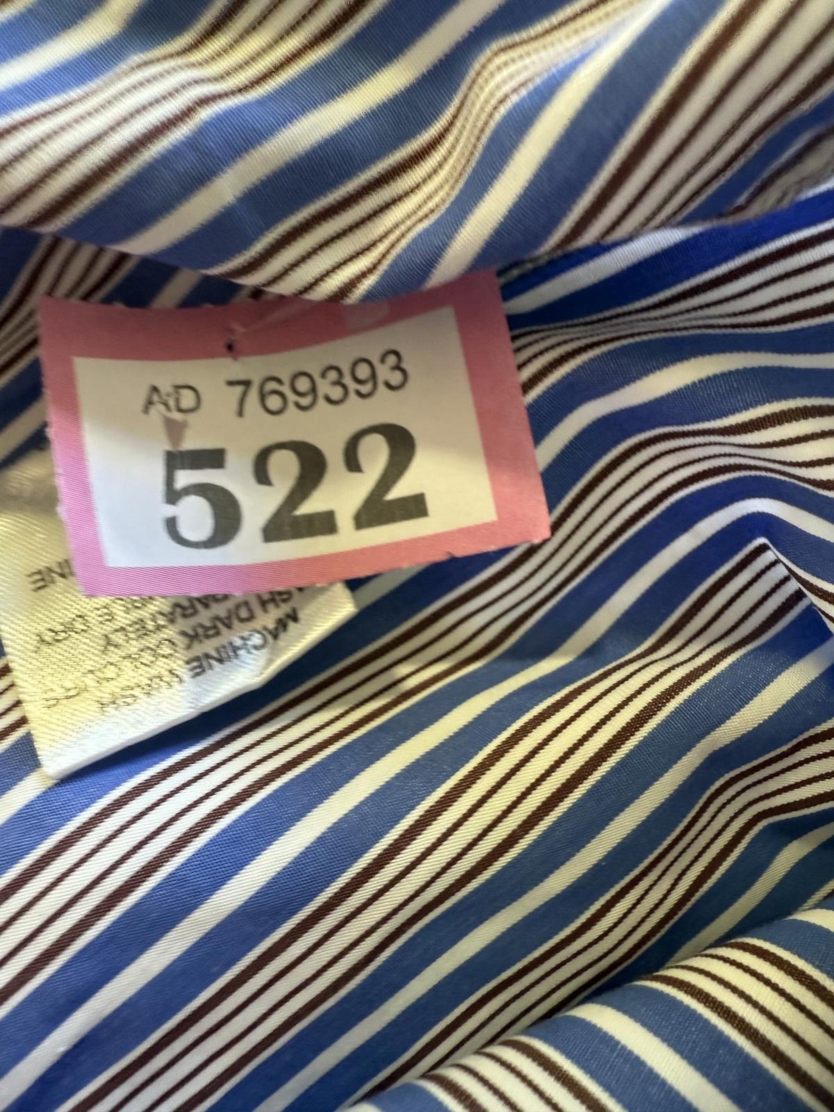 Designer Smart Casual Striped Shirt - Blue & Brown Size US M / EU 48-50 / 2 - 3 Thumbnail