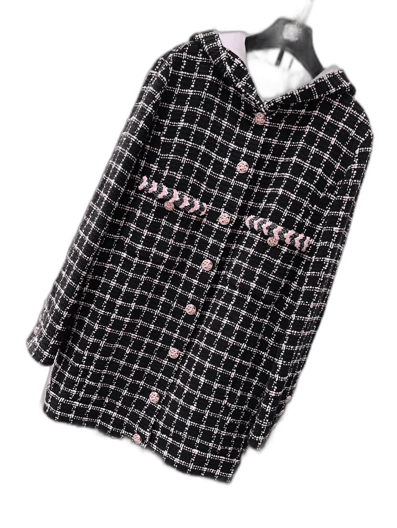 Chanel Chanel Black Pink Hooded Long Coat Size M / US 6-8 / IT 42-44 - 1 Thumbnail