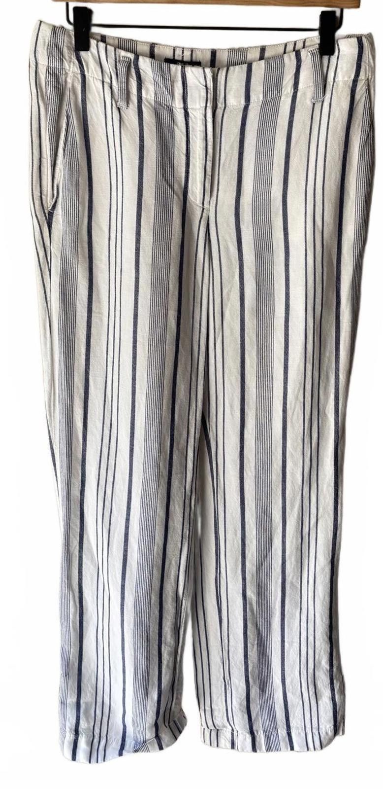 Other Ann Taylor LOFT Pants Stripe White Blue Size 26" / US 2 / IT 38 - 1 Thumbnail
