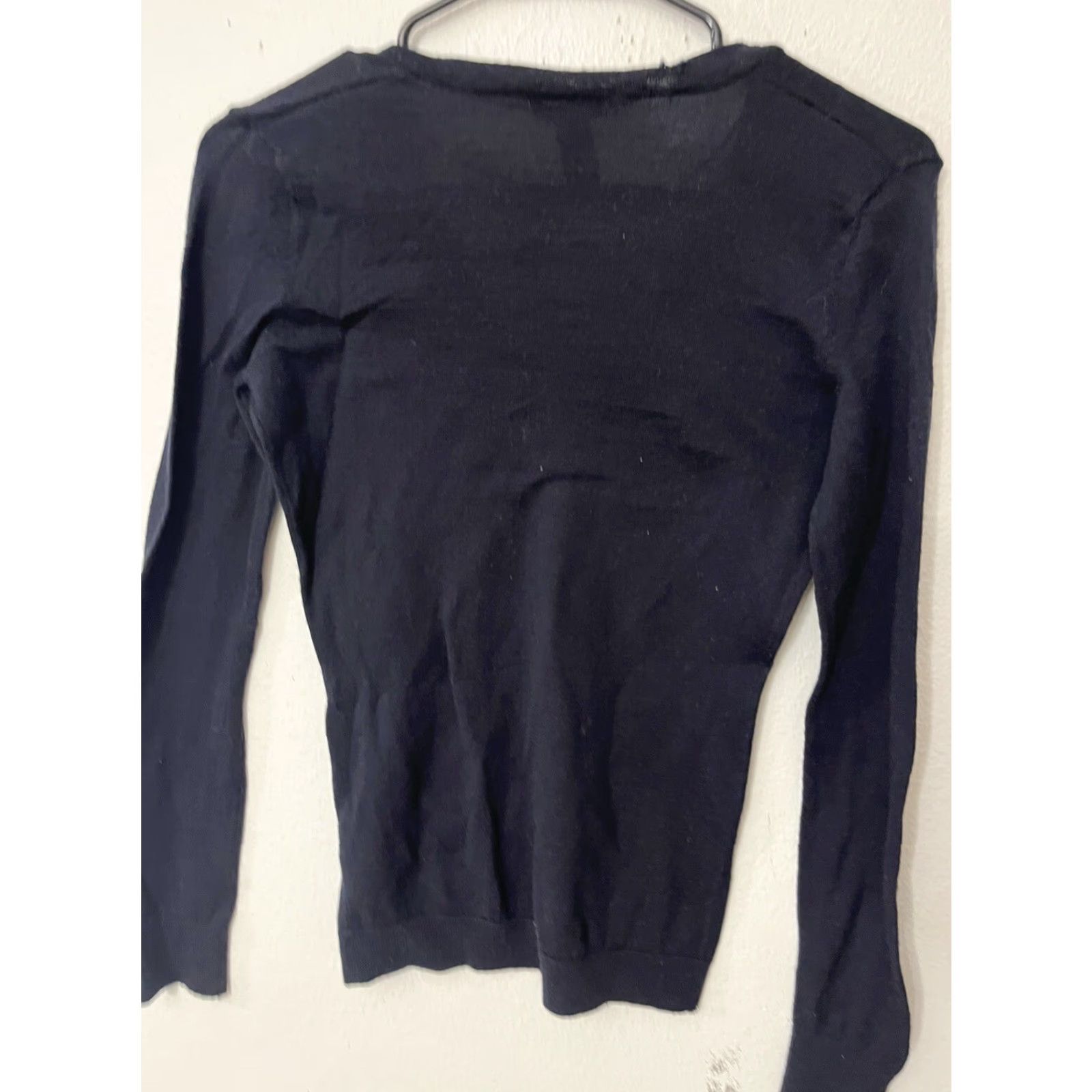 H&M VINTAGE H&M Cardigan Wool Knit Full Button Front Long Sleeve V-Neck Black Size 6 Womens Size M / US 6-8 / IT 42-44 - 2 Thumbnail