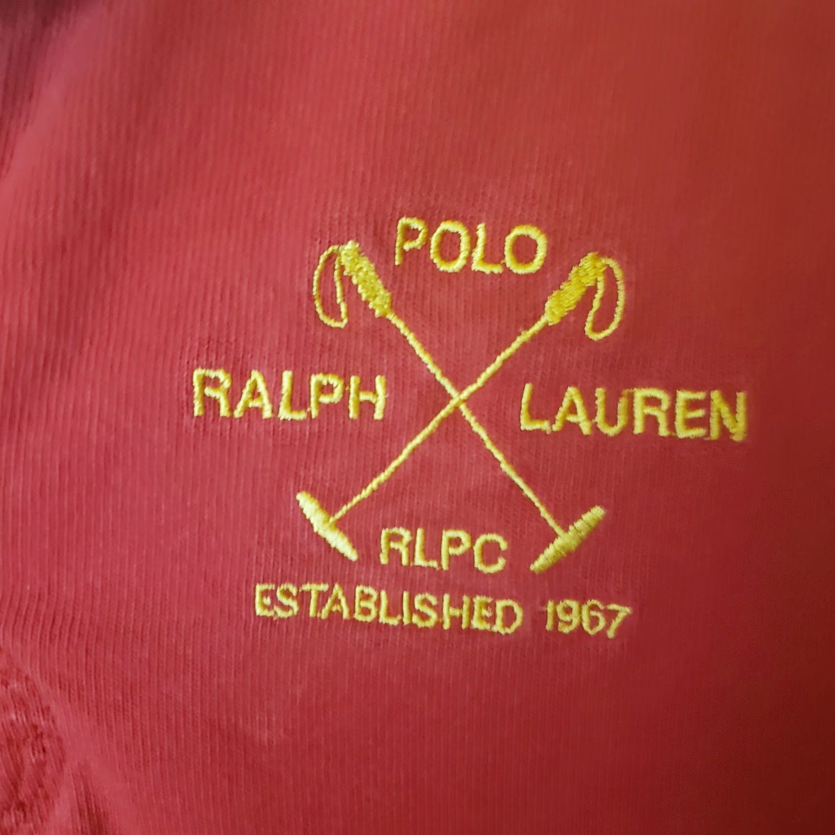 Polo Ralph Lauren Ralph Lauren Polo Shirt Mens L Red Long Sleeve Rugby Embroidered Logo Elbow Pads Shirt Size US L / EU 52-54 / 3 - 5 Thumbnail