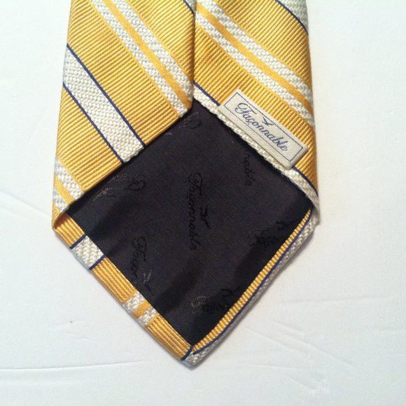 Faconnable FACONNABLE MENS 100%SILK STRIPED NECK TIE WIDTH: 4" Size ONE SIZE - 4 Thumbnail