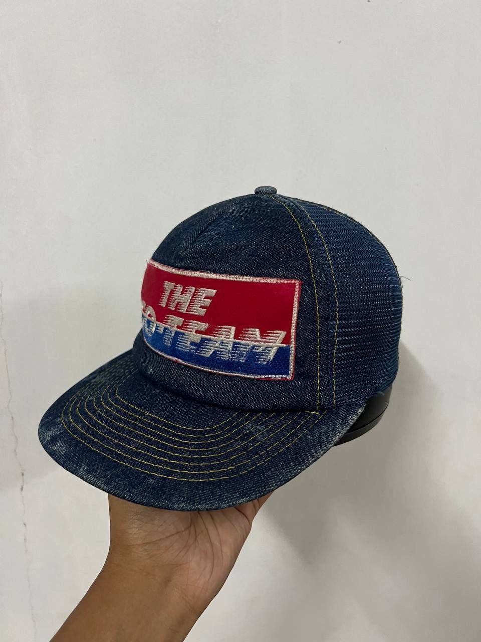 Japanese Brand The Go Team Denim Fade Trucker Hat Size ONE SIZE - 1 Thumbnail