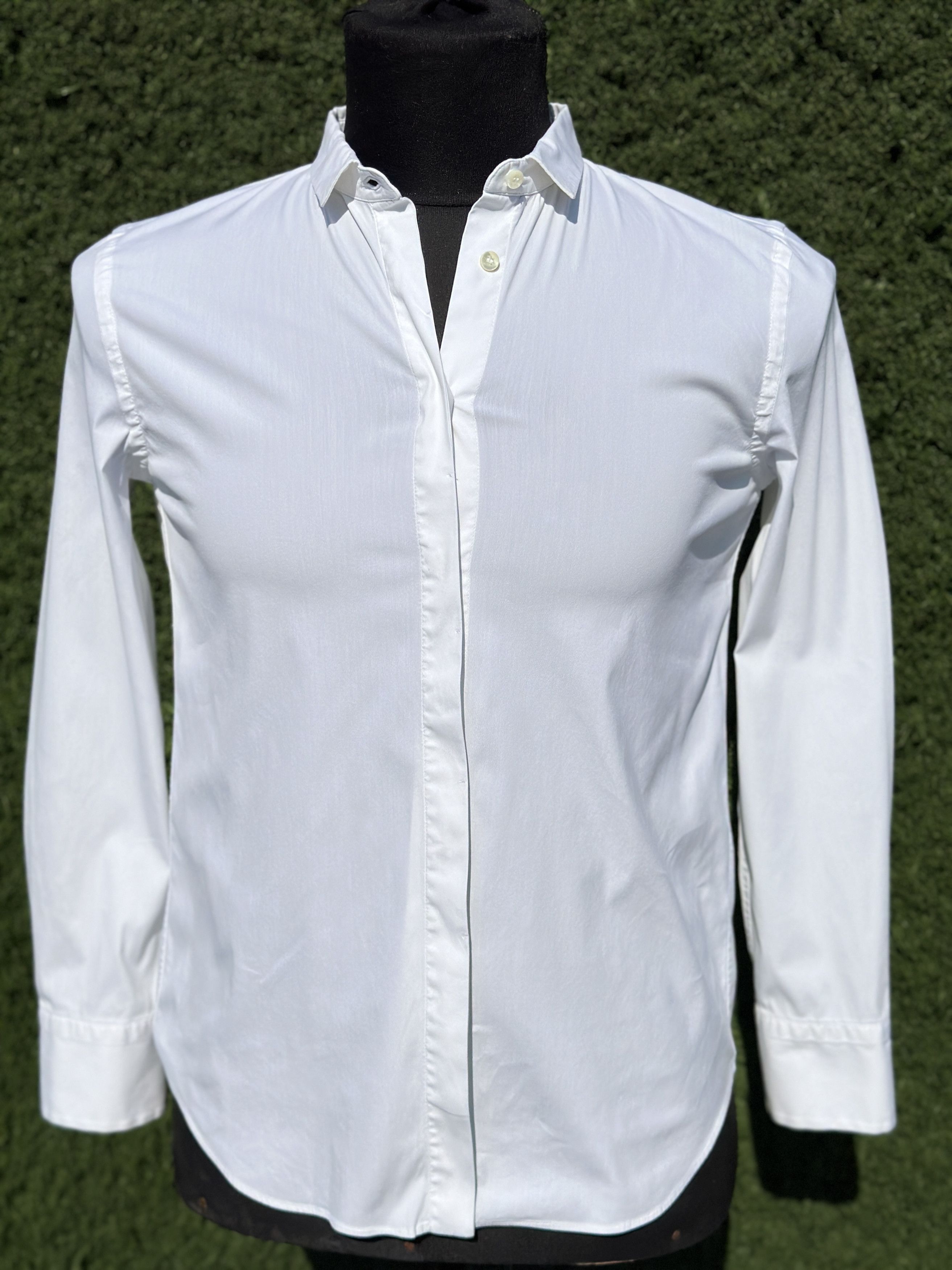 Brunello Cucinelli Brunello Cucinelli White Hidden Button Stretch Shirt Size M Size M / US 6-8 / IT 42-44 - 2 Thumbnail
