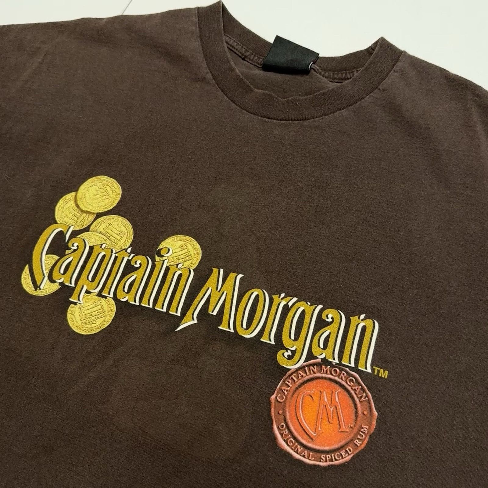 Vintage Vintage Captain Morgan Rum T Shirt Mens 2XL Brown Treasure M Size US XXL / EU 58 / 5 - 5 Thumbnail