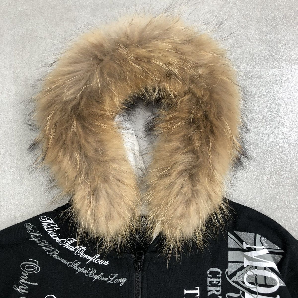 If Six Was Nine 2000s Beaumont Carr Poem Goa Gothic Lgb Punk Fur Zip Hoodie Size US L / EU 52-54 / 3 - 4 Thumbnail