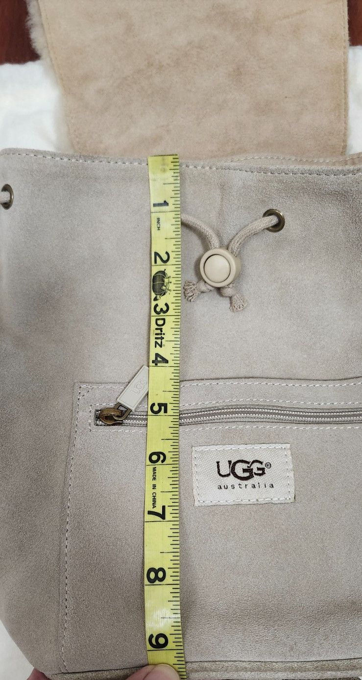 Women's UGG AUSTRALIA beige Suede Shearling Mini Backpack