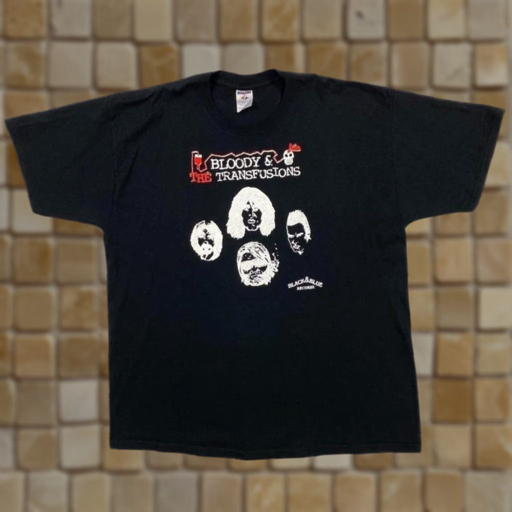 Jerzees Bloody & The Transfusions “Black & Blue Records” Stoner Punk Rock Band T-Shirt XL Men Black Shirt Size US XL / EU 56 / 4 - 1 Thumbnail