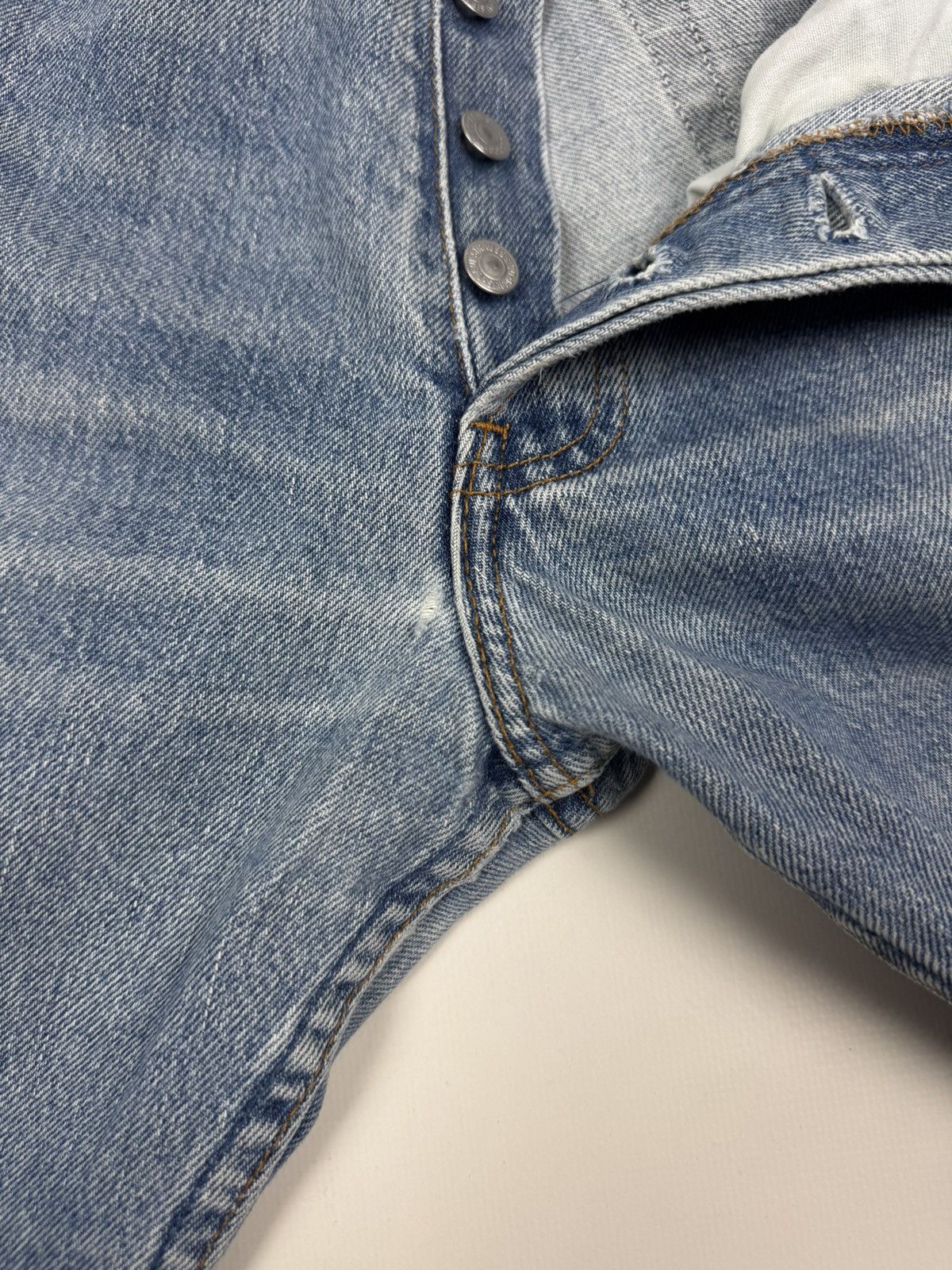 Levi's 1990’s Vintage Distressed Levi’s 501 Washed Denim USA Jeans Size US 31 - 9 Thumbnail