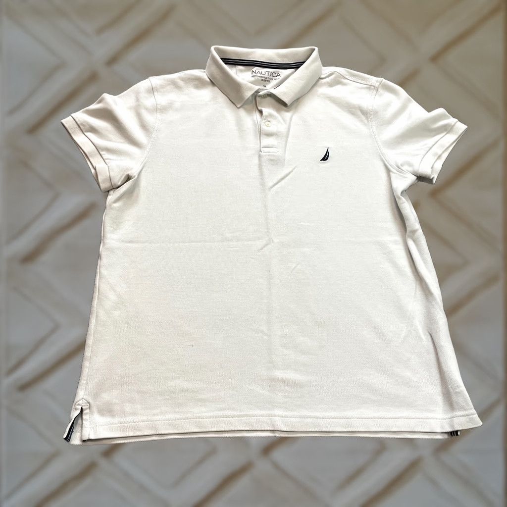 Nautica Nautica Polo Shirt Mens XL White Slim Fit Preppy Golf Rugby Top Shirt Size US XL / EU 56 / 4 - 1 Thumbnail