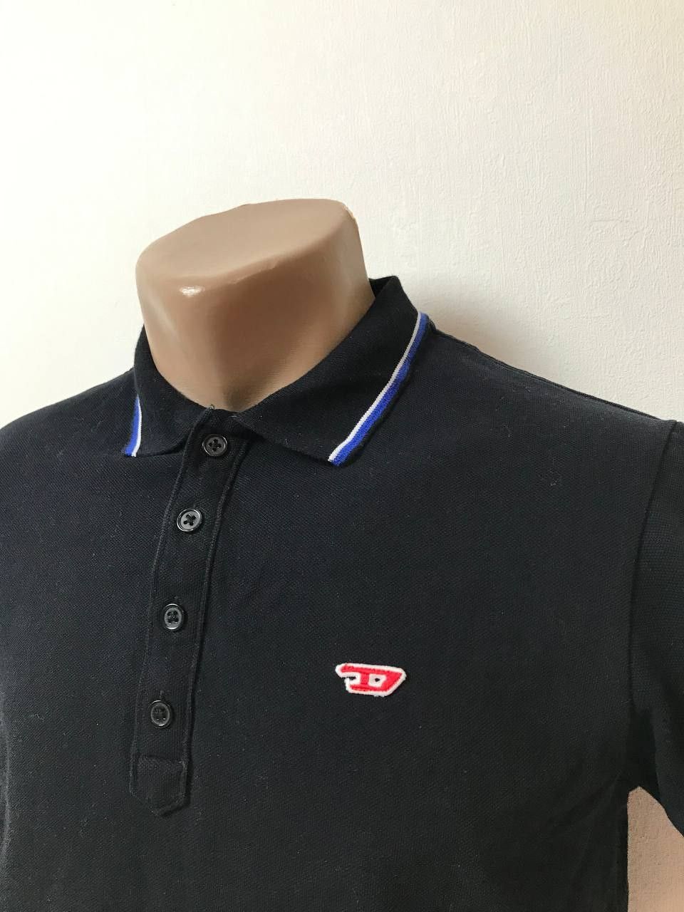 Diesel DIESEL Men's Black D Logo Tipped Polo Shirt Size M Size US M / EU 48-50 / 2 - 4 Thumbnail