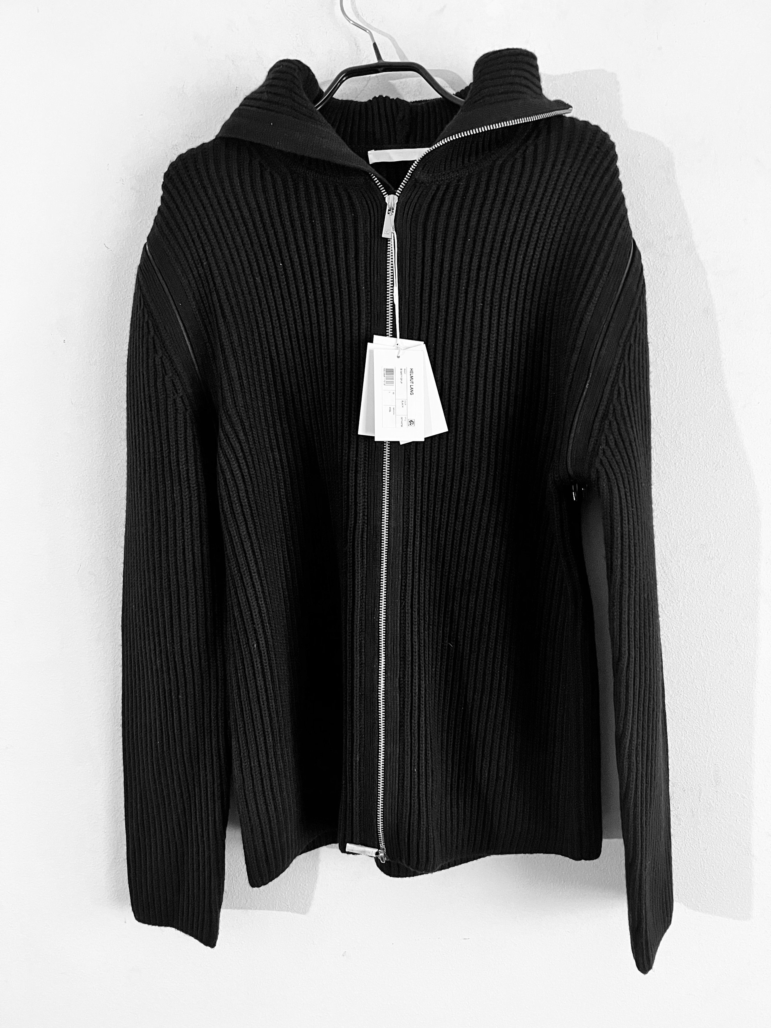 Helmut Lang Balaclava Hooded Ribbed Wool Sweatshirt Size US L / EU 52-54 / 3 - 13 Thumbnail