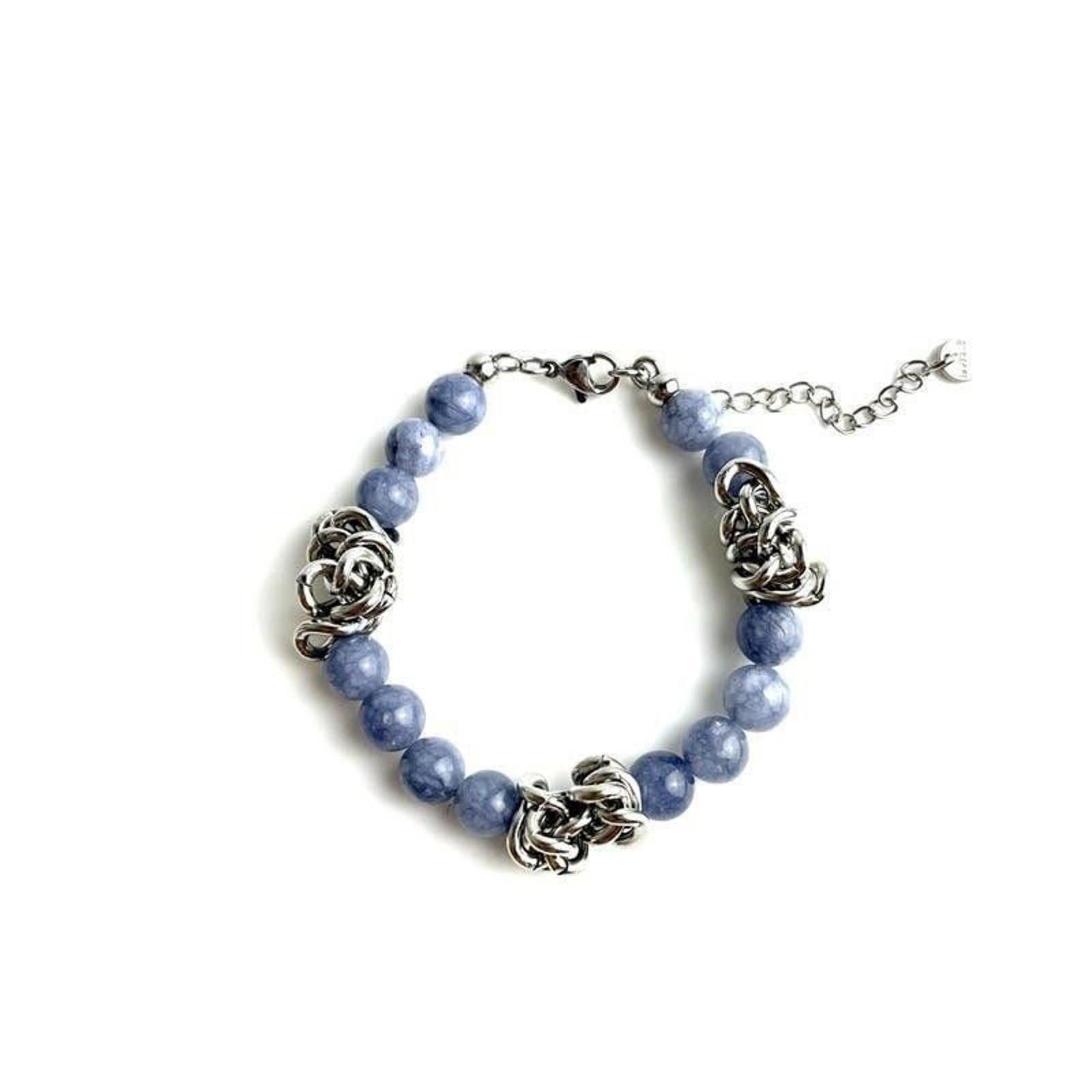 Jewelry Blue Bared Chain Pearl Bracelet Size ONE SIZE - 6 Thumbnail