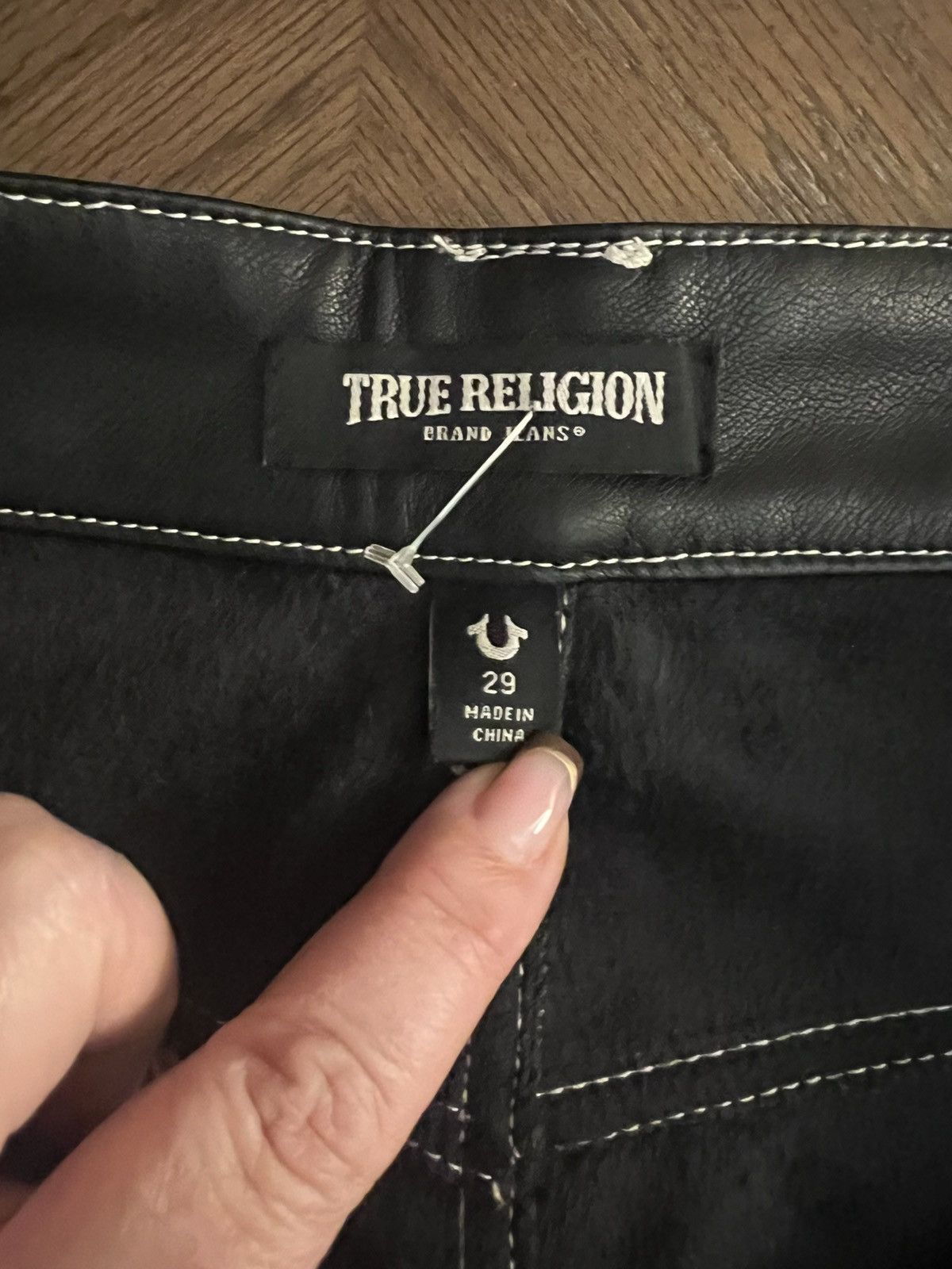 True Religion True Religion Black PU Leather Maxi Skirt Size 29" - 6 Thumbnail