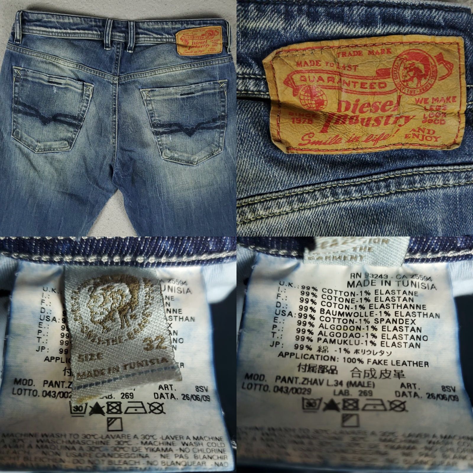 Diesel Diesel Jeans Mens 32x28 Blue Relaxed Fit Bootcut Denim Pants Size US 32 / EU 48 - 8 Thumbnail