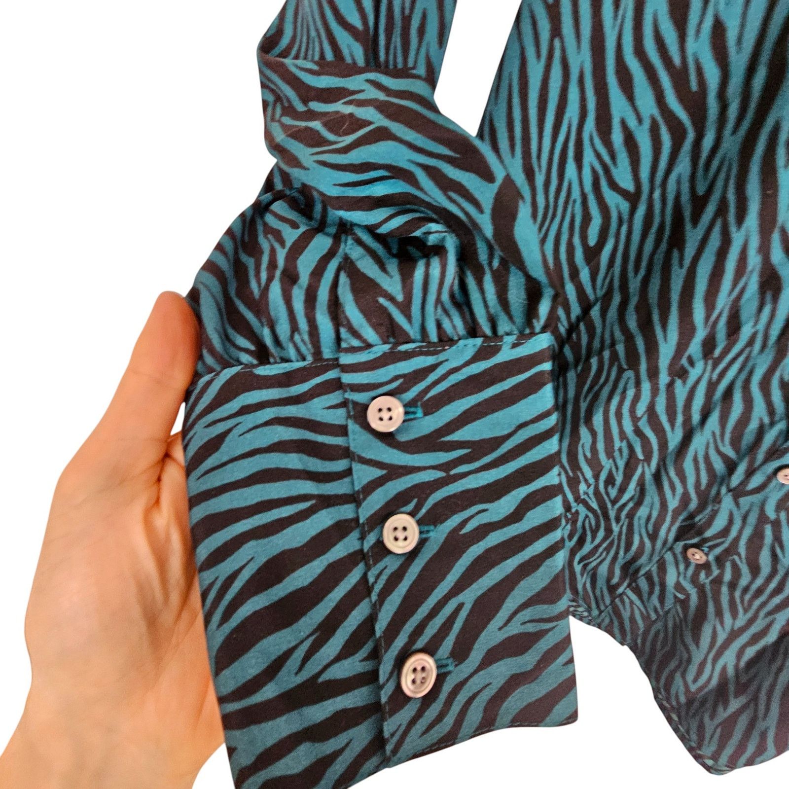 UNTUCKit UNTUCKit Womens Carlyn Zebra Print Shirt Size 14 Career Corp Size XL / US 12-14 / IT 48-50 - 4 Thumbnail