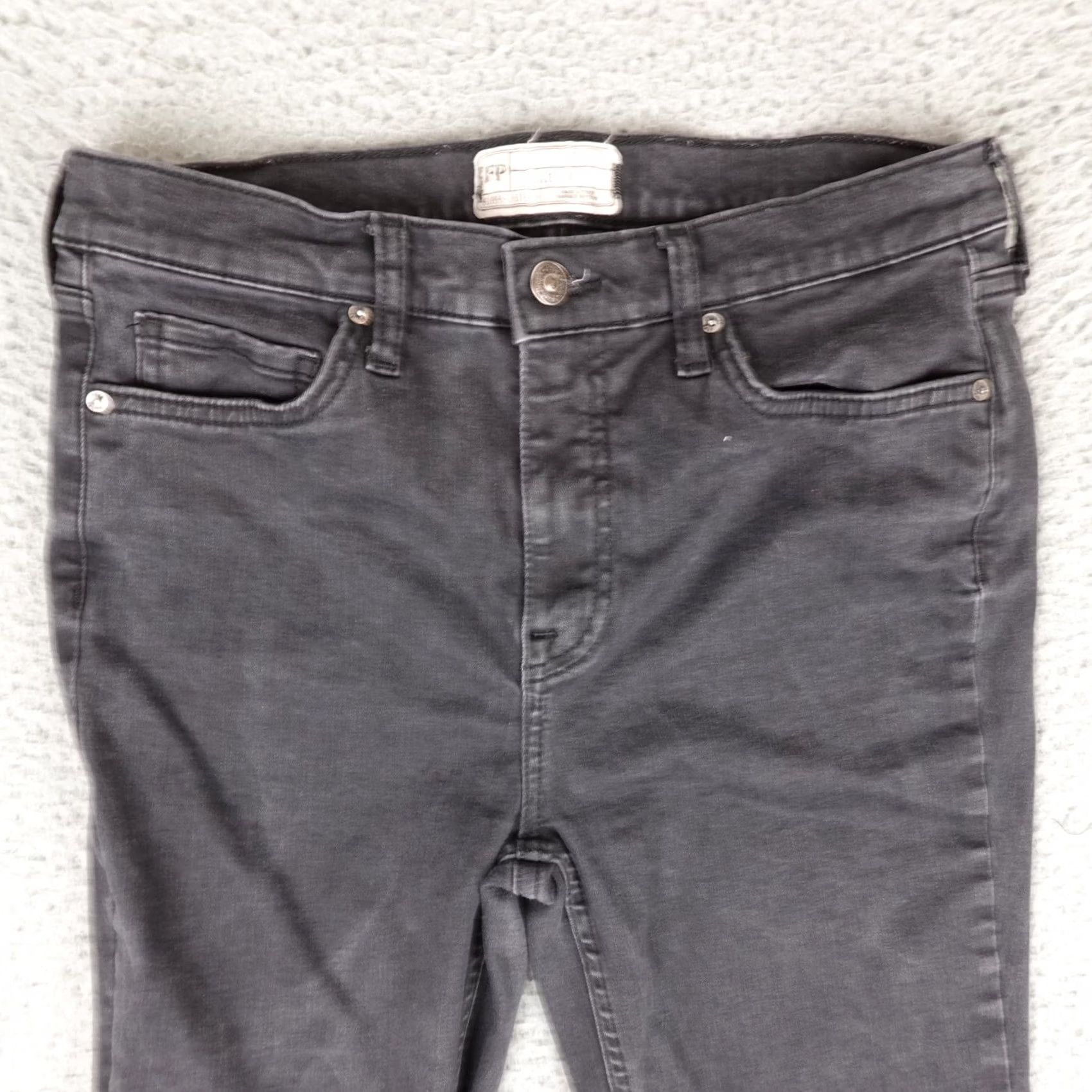 Free People Free People Jeans Womens 28 Black Distressed Straight Leg Grunge Hipster Size 28" / US 6 / IT 42 - 4 Thumbnail