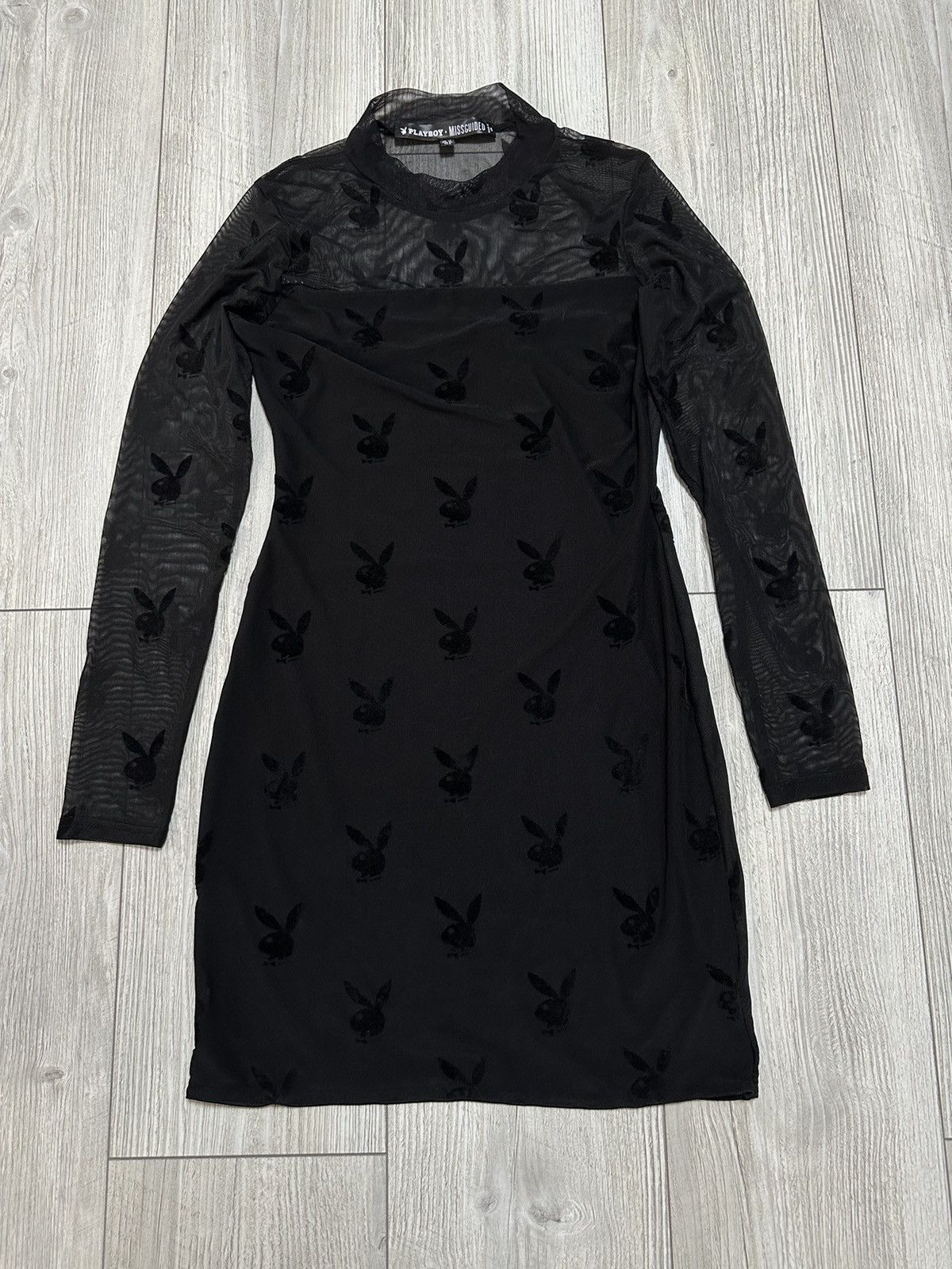 Missguided Misguided Playboy sheer bunny long sleeve dress Size XL / US 12-14 / IT 48-50 - 2 Thumbnail