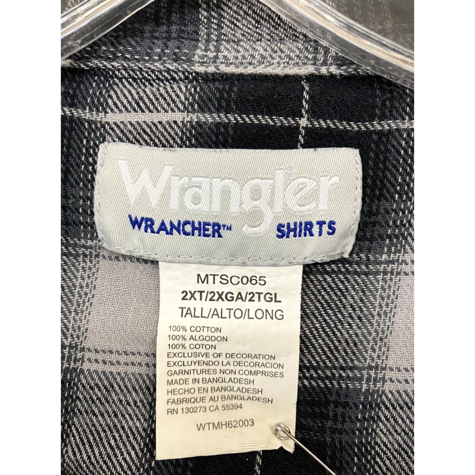 Wrangler Wrangler Wrancher Long Sleeve Button-Down Mens 2XT Grey Plaid Pearl Snaps Shirt Size US XXL / EU 58 / 5 - 2 Thumbnail