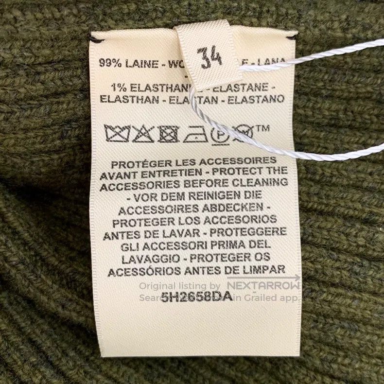 Hermes Hermes Military Green Wool High Neck Side Zip Long Sleeve Size XXS / US 00 / IT 34 - 7 Thumbnail
