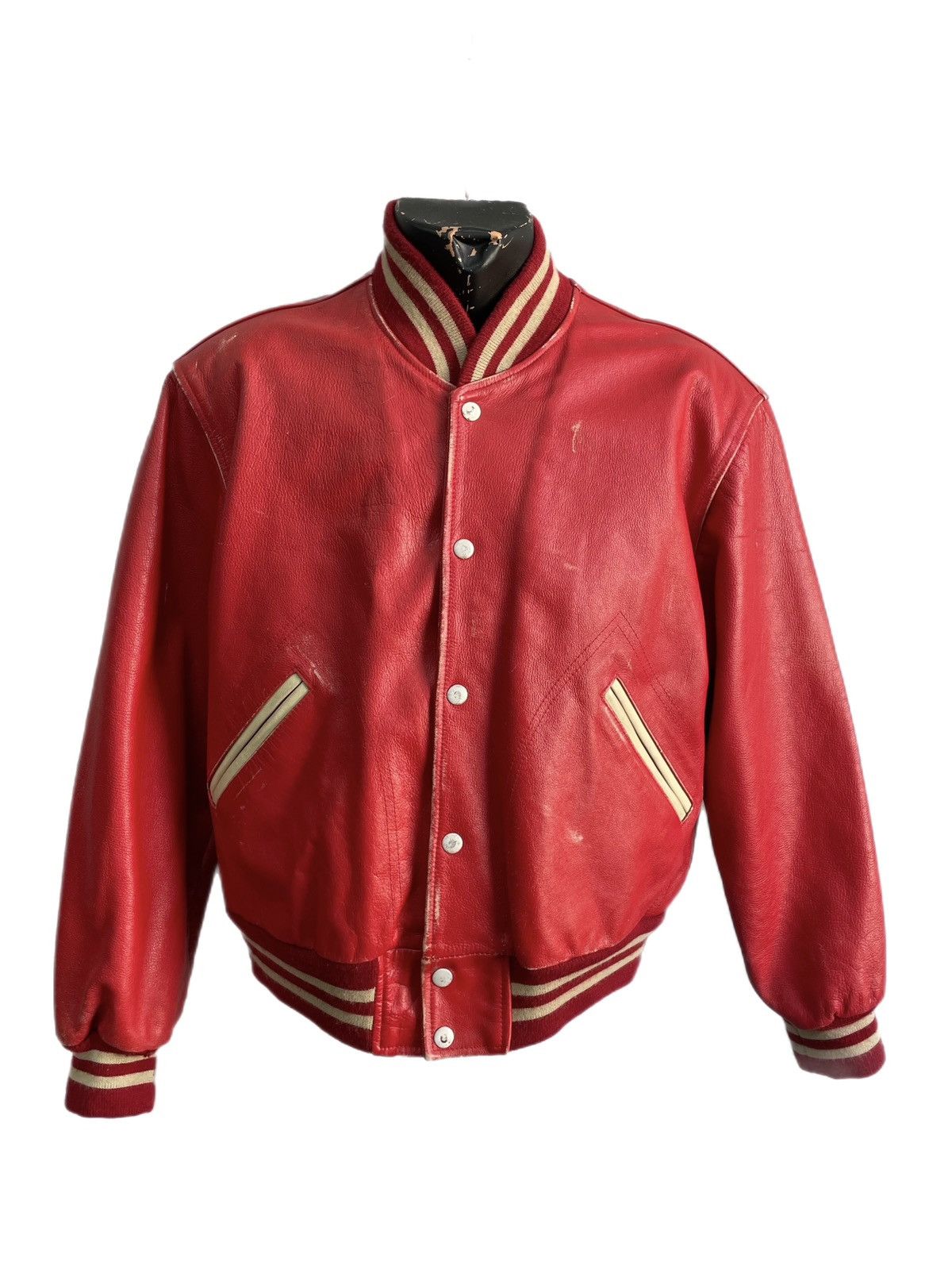 Lee Vintage retro leather lee storm rider Trevor varsity jacket Size US M / EU 48-50 / 2 - 1 Thumbnail