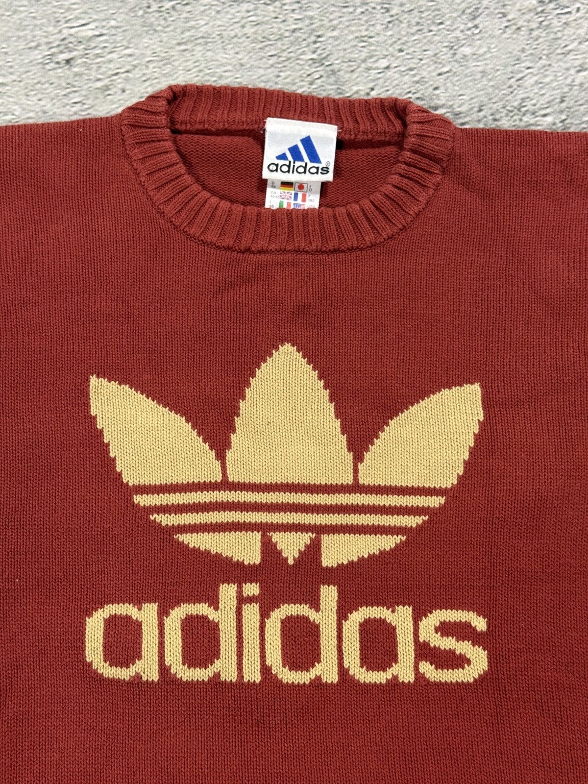 Adidas Adidas sweater red big logo 2000s knit Size US M / EU 48-50 / 2 - 2 Thumbnail