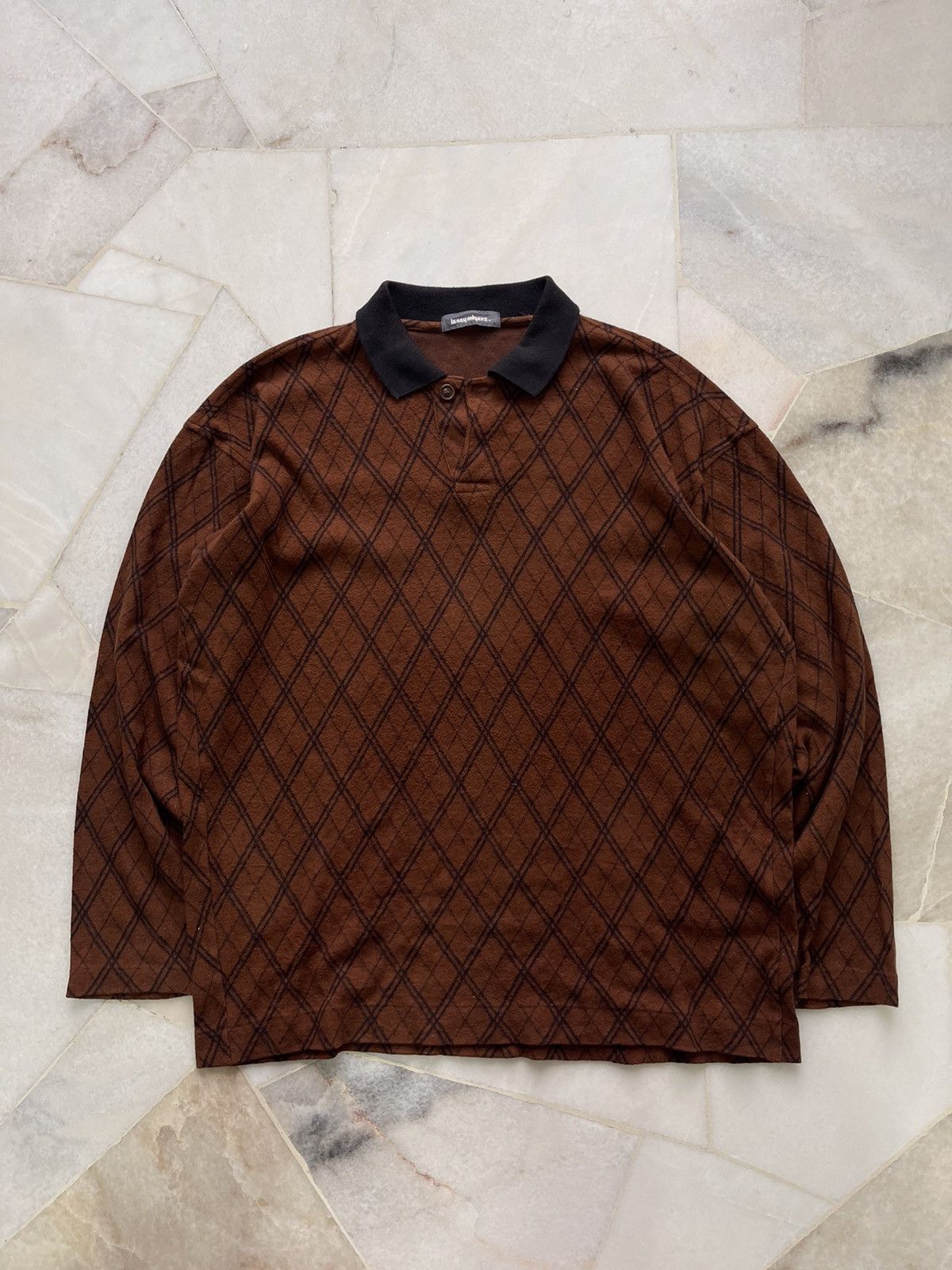 Issey Miyake × Pleats Please Issey Miyake 80s Issey Miyake Polo Long Sleeve Size US L / EU 52-54 / 3 - 1 Thumbnail