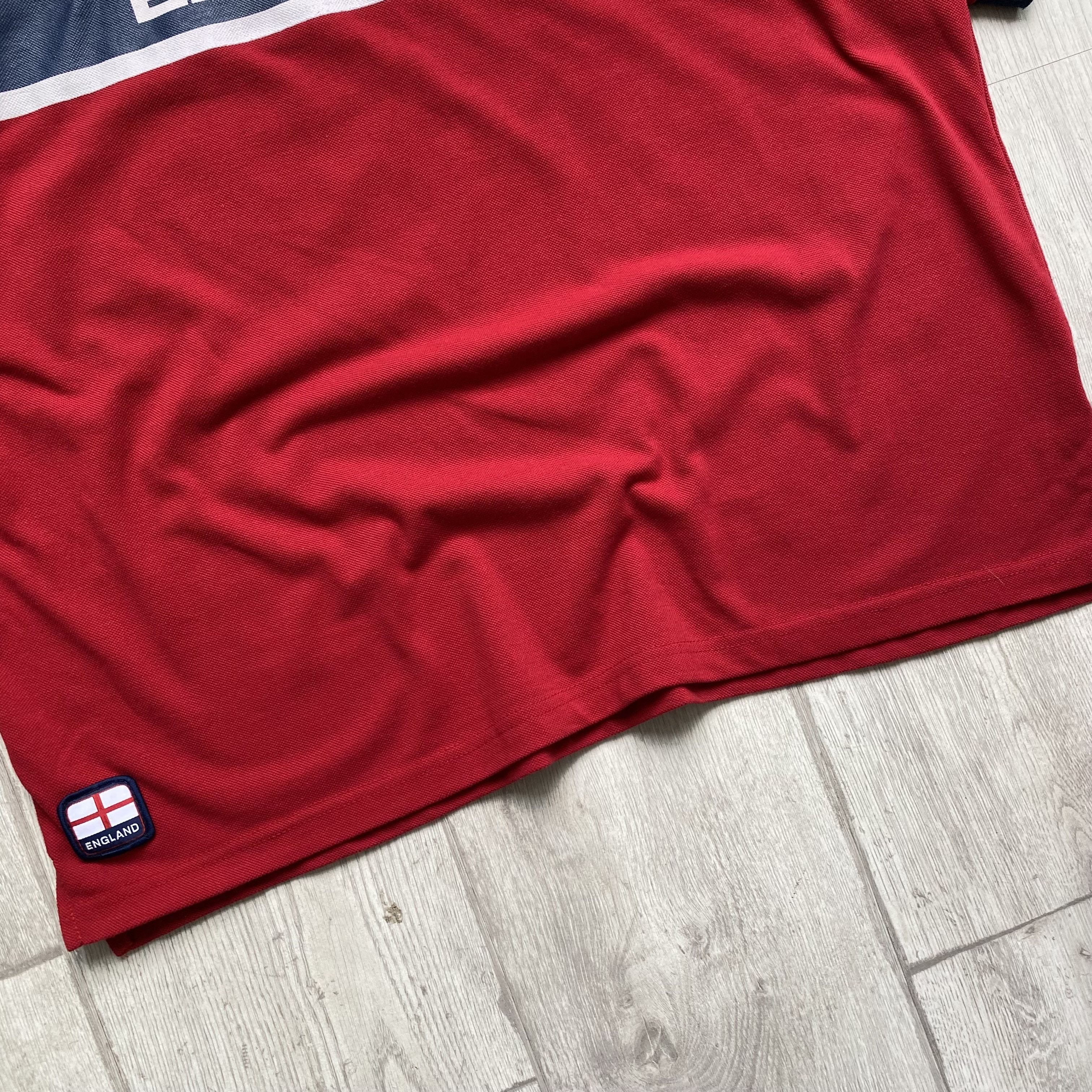 Reebok ⚽️ Vintage 90s England Union Soccer Boxy Polo Jersey Admiral Size US L / EU 52-54 / 3 - 3 Thumbnail