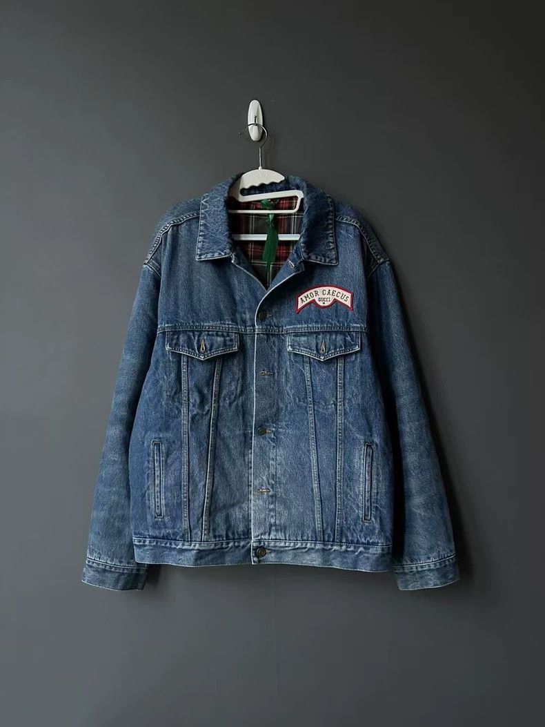 Gucci gucci logo denim jacket in blue Size US L / EU 52-54 / 3 - 5 Thumbnail