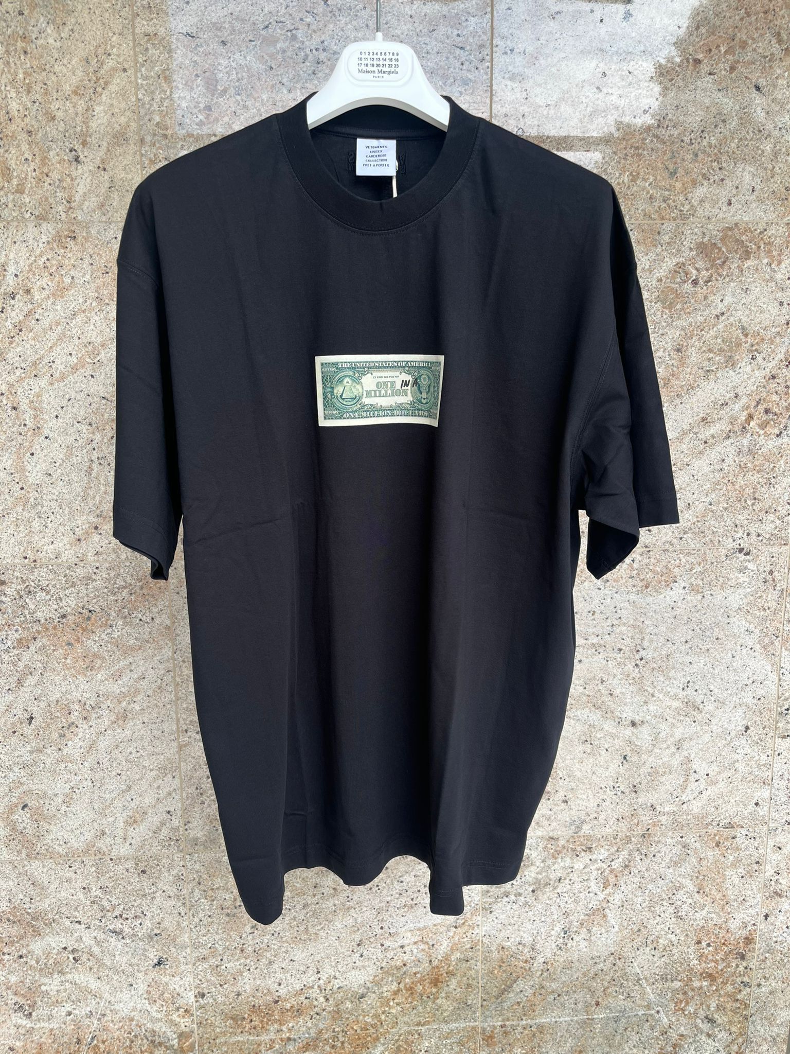 Vetements Dollar Logo T Shirt SS in Black Grailed