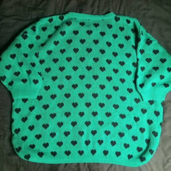 Other Vintage Stefano Hearts Pattern Knit Crewneck Sweater Size ONE SIZE - 7 Thumbnail