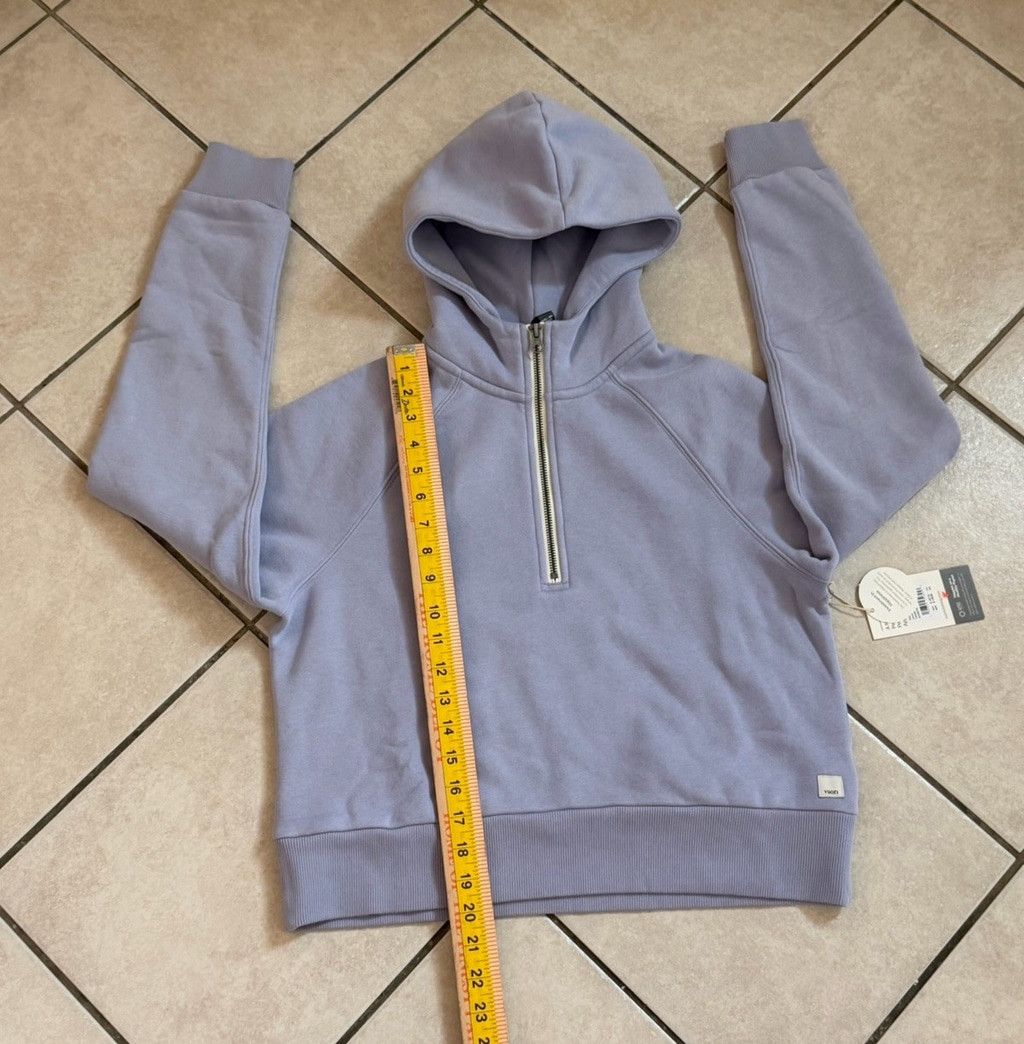 Vuori VUORI RESTORE HALF ZIP HOODIE LAVENDER MIST COLOR SIZE XS Size XS / US 0-2 / IT 36-38 - 4 Thumbnail