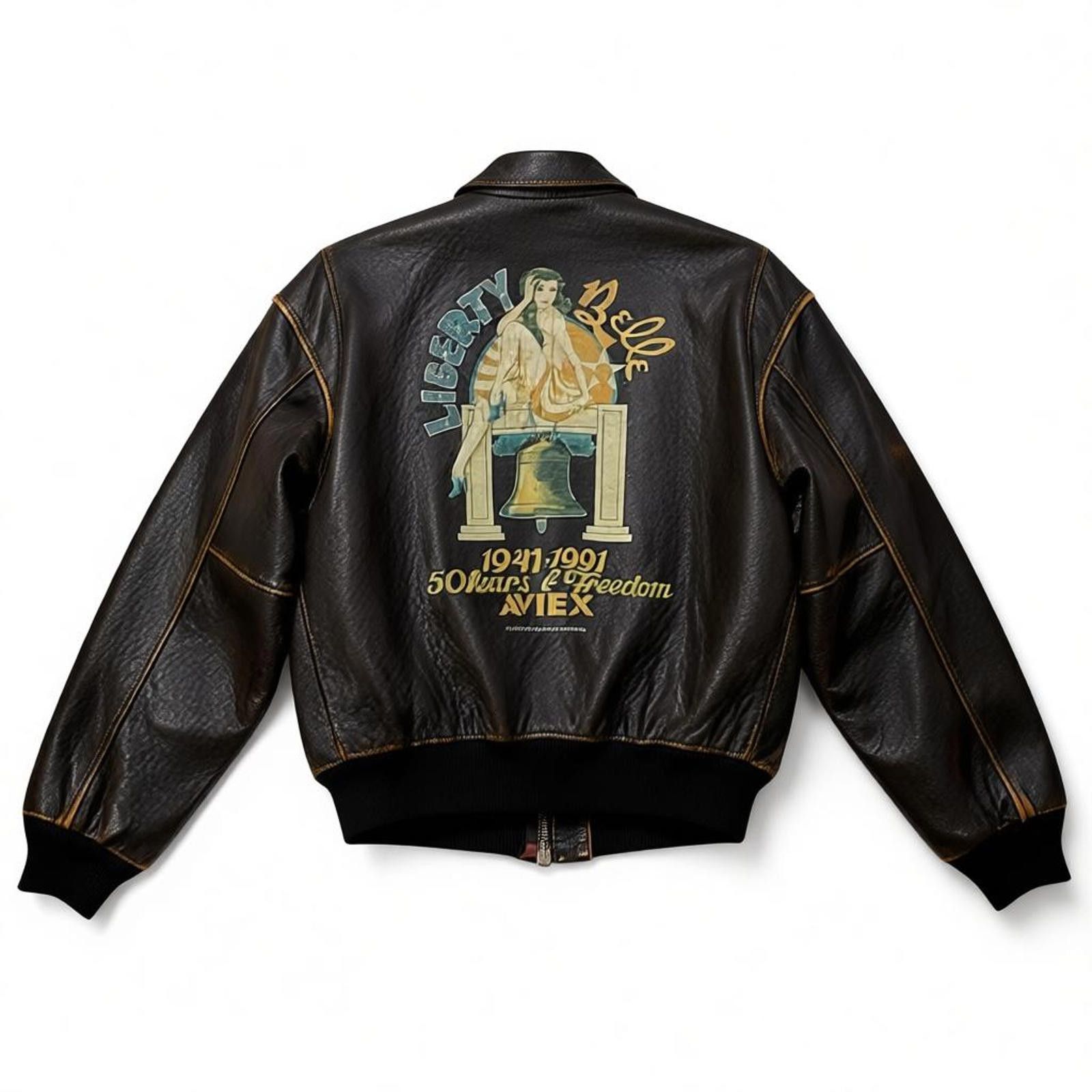 Avirex Avirex - Vintage Men's Leather Bomber Jacket Size US M / EU 48-50 / 2 - 1 Thumbnail