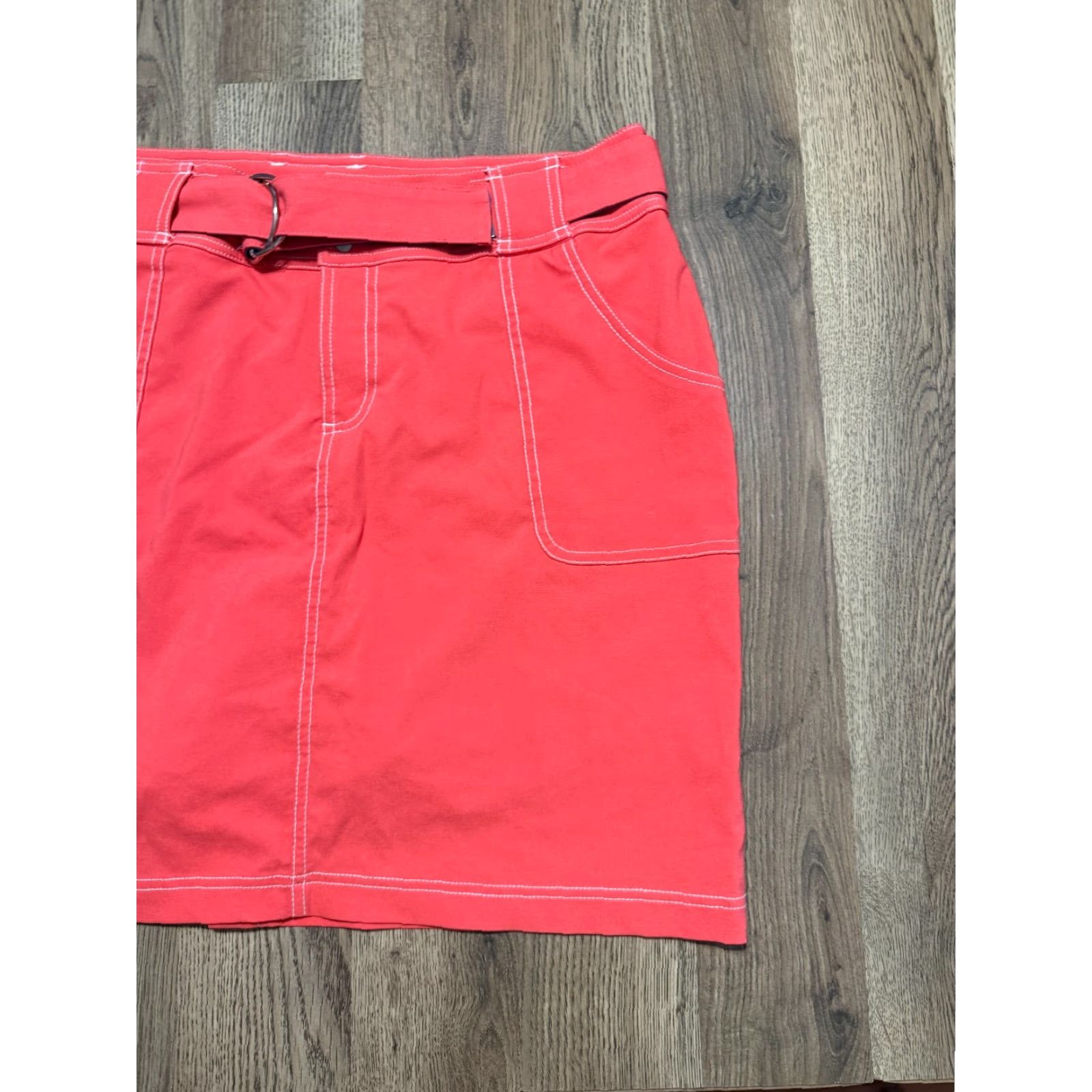 Vintage Jofit Skirt Women’s 12 Orange Mini Pockets Belt, With Belt, Short, Zip, Solid, Casual, Regular, Fall Spring Summer, 12, Womens Size 34" / US 12 / IT 48 - 4 Thumbnail
