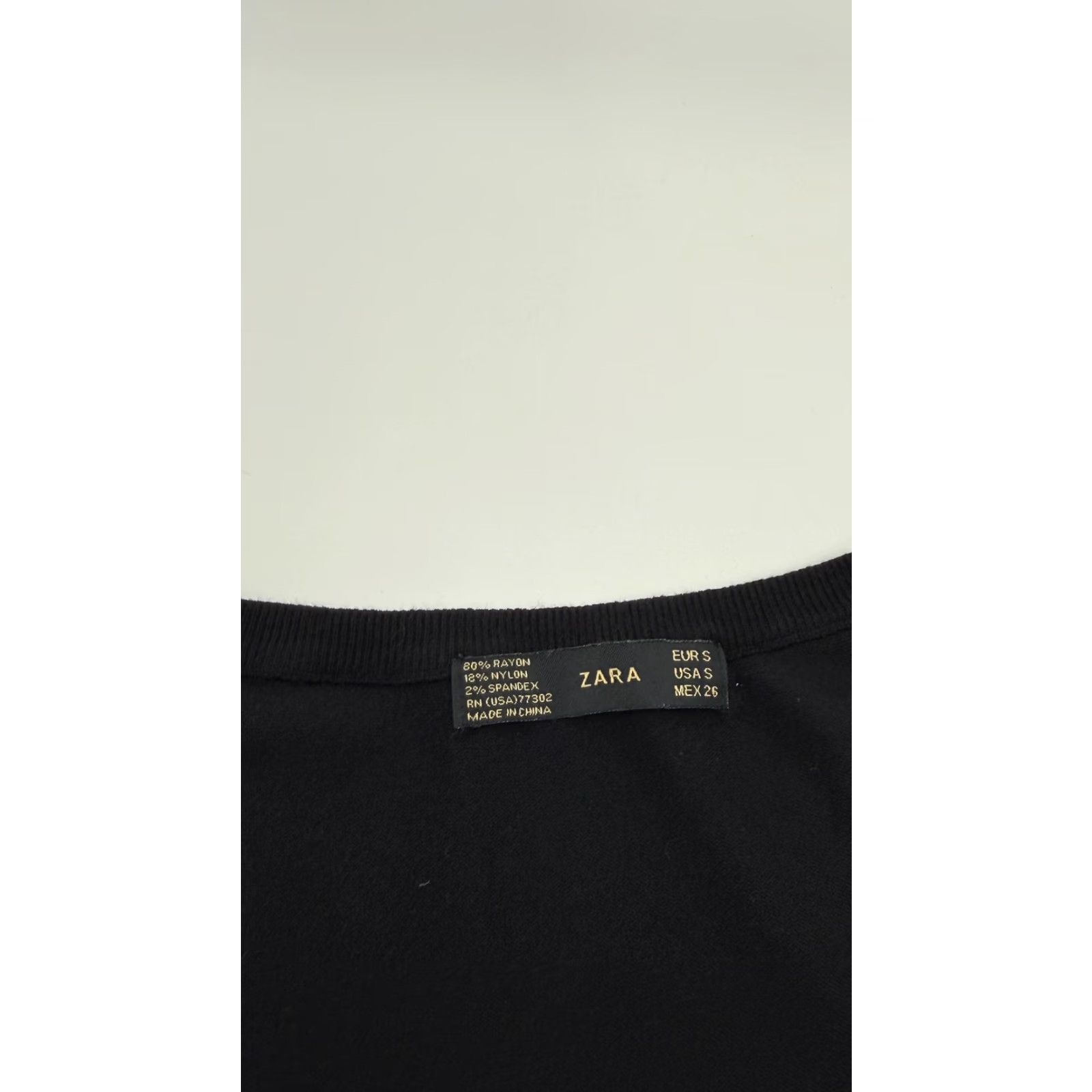 Zara Zara Dress Womens Small Black Knit A-Line Fit & Flare Short Sleeve Scoop Neck Dress Size 28" / US 6 / IT 42 - 4 Thumbnail