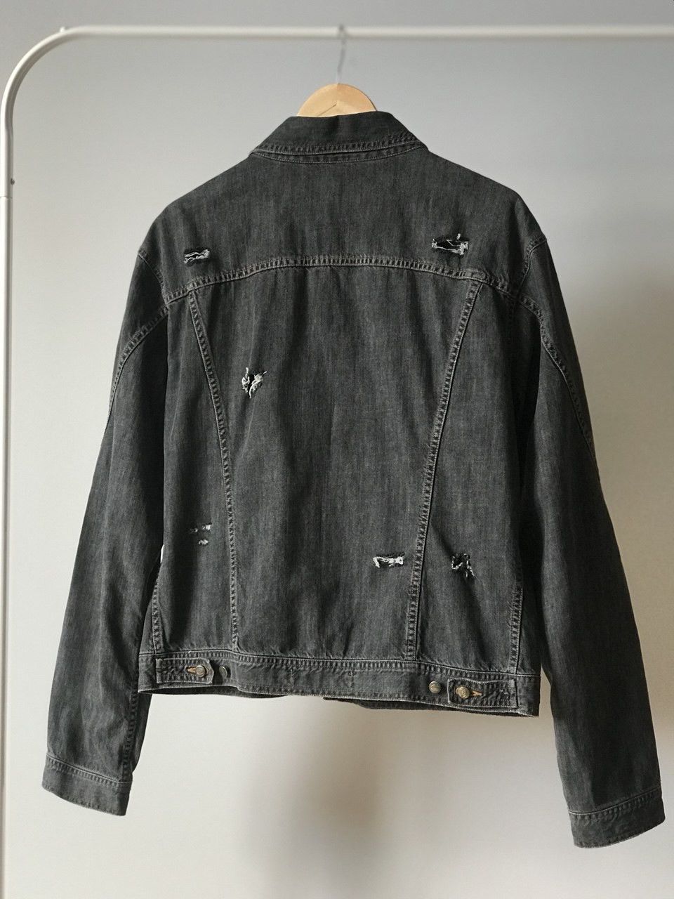 Just Cavalli Just Cavalli Black Washed Denim Jacket Distressed Design Size US XXL / EU 58 / 5 - 2 Thumbnail