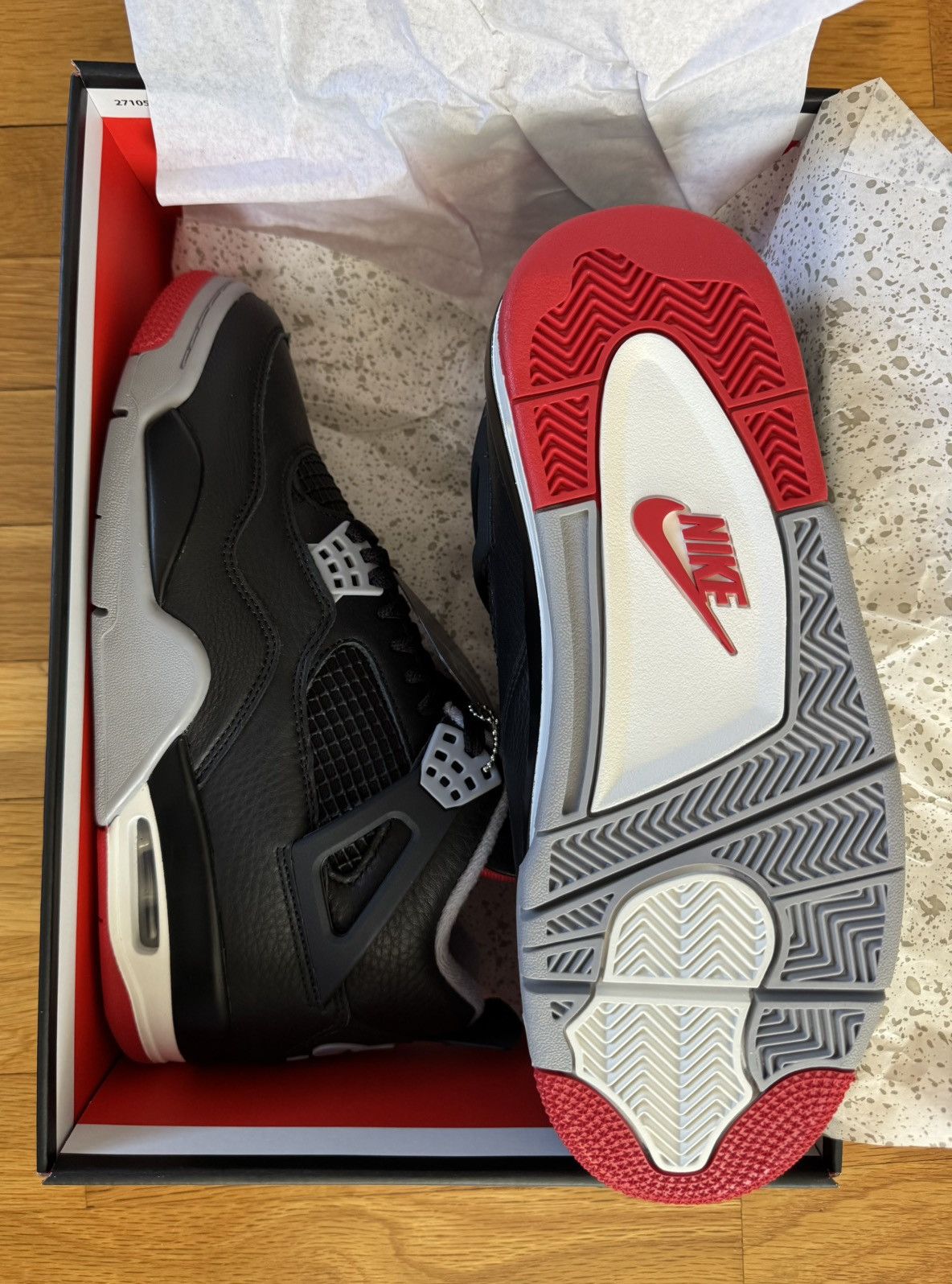 Jordan Brand Air Jordan 4 Retro Bred Reimagined 2024 Size US 9 / EU 42 - 8 Thumbnail