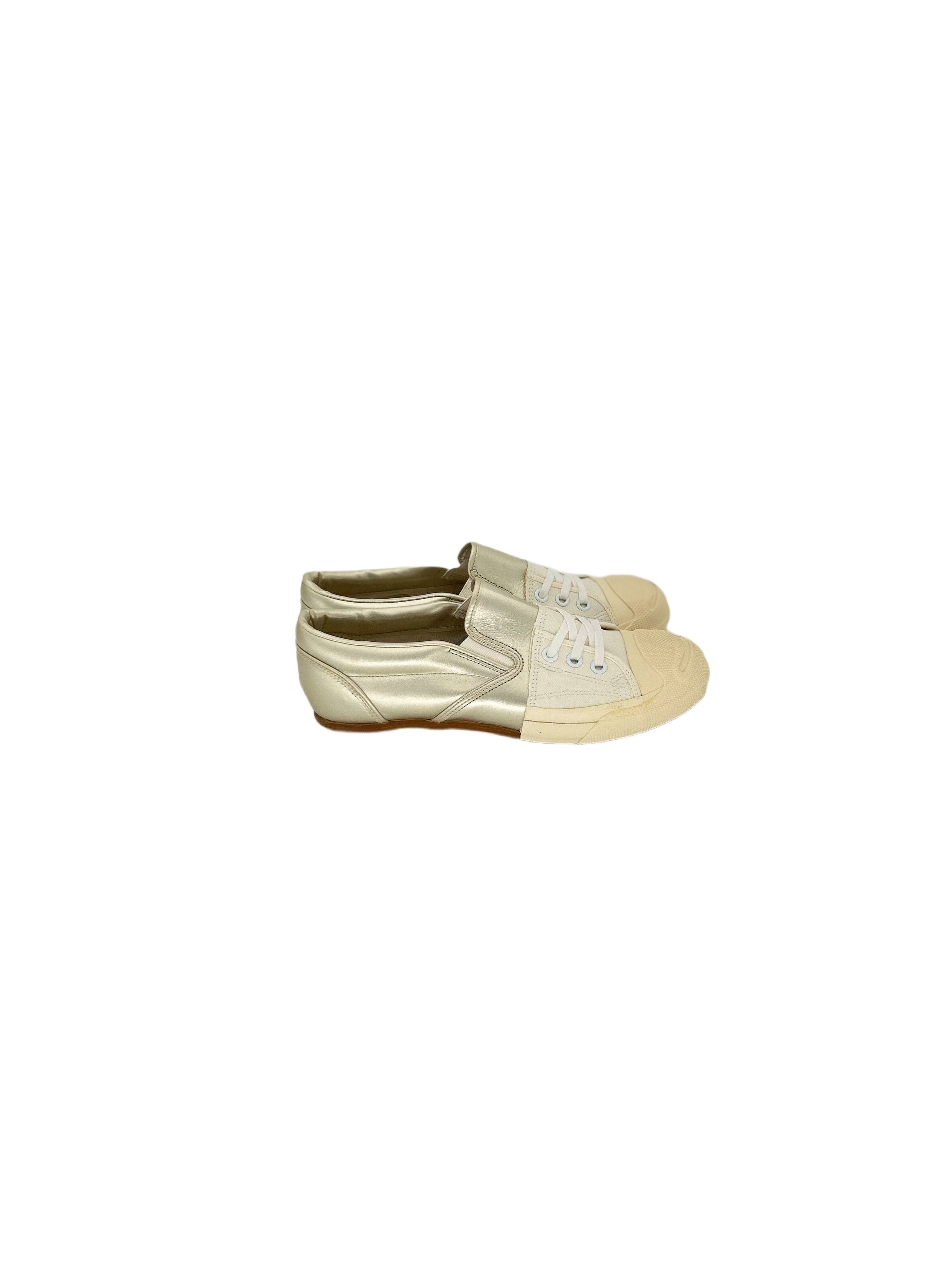 Maison MIHARA YASUHIRO Mihara Yasuhiro Gold/Ecru Slip On Hybrid Sneakers Size US 9 / EU 42 - 2 Thumbnail