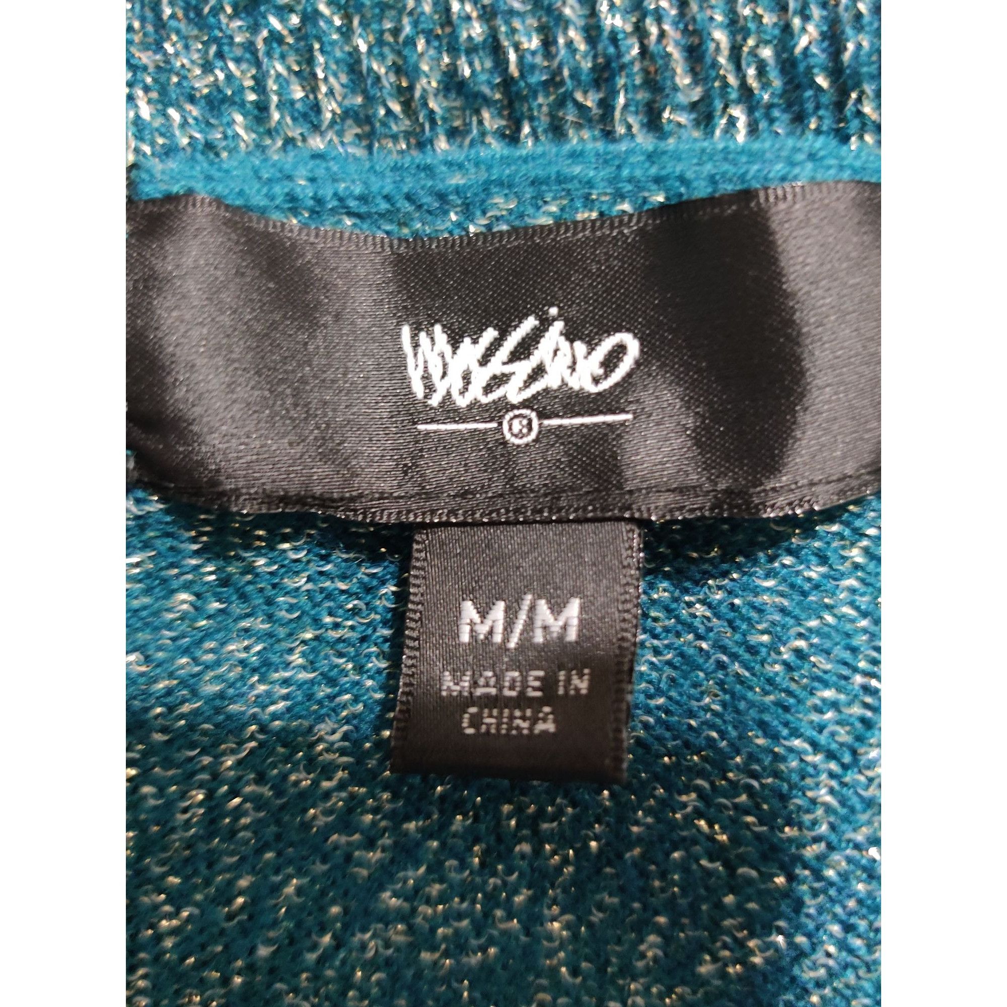 Mossimo Mossimo M Womens Green Gold Sweater Metallic V Neck Sparkle Size M / US 6-8 / IT 42-44 - 7 Thumbnail