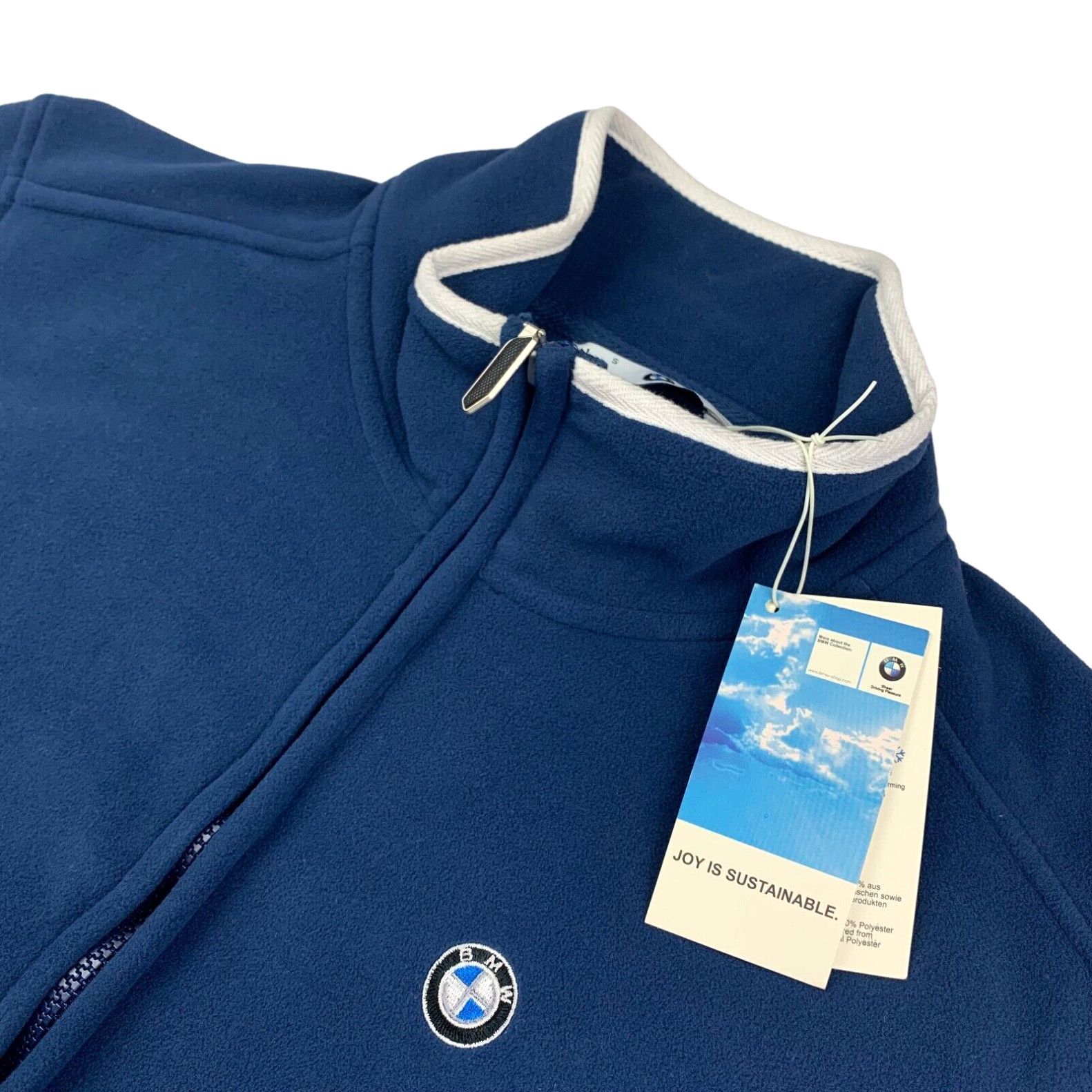 Vintage NEW BMW Men's Full Zip Fleece Jacket Navy Blue ??? Small | Grailed