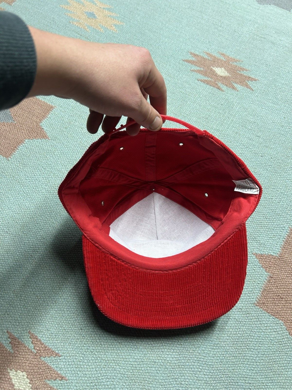 Vintage Vintage SnapBack hat corduroy bob Evans restaurant food red Size ONE SIZE - 5 Thumbnail