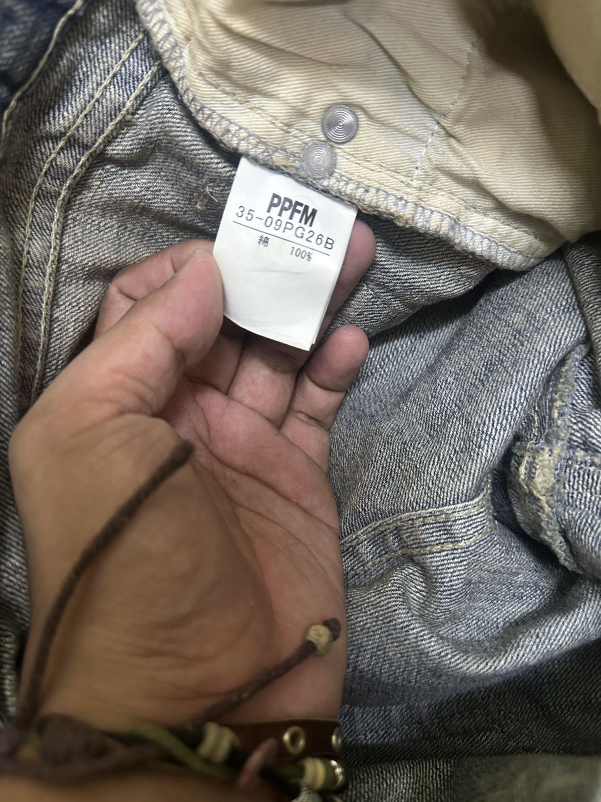 Japanese Brand 💥rare💥 ppfm bondage punk double waist washed denim jeans Size US 32 / EU 48 - 7 Thumbnail