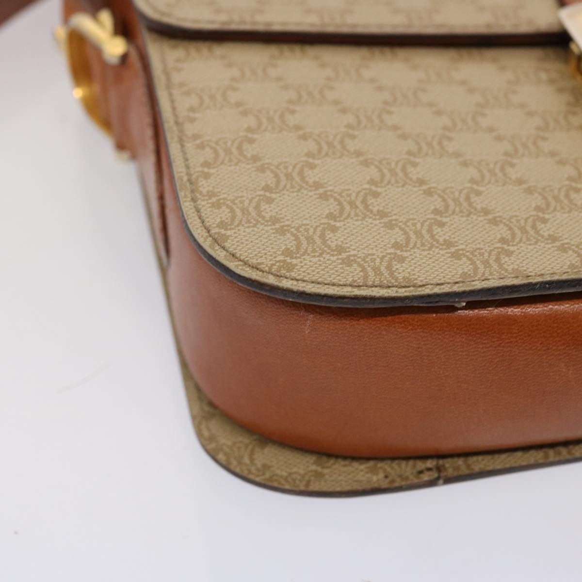 Celine CELINE Macadam Canvas Shoulder Bag Beige Size ONE SIZE - 14 Thumbnail