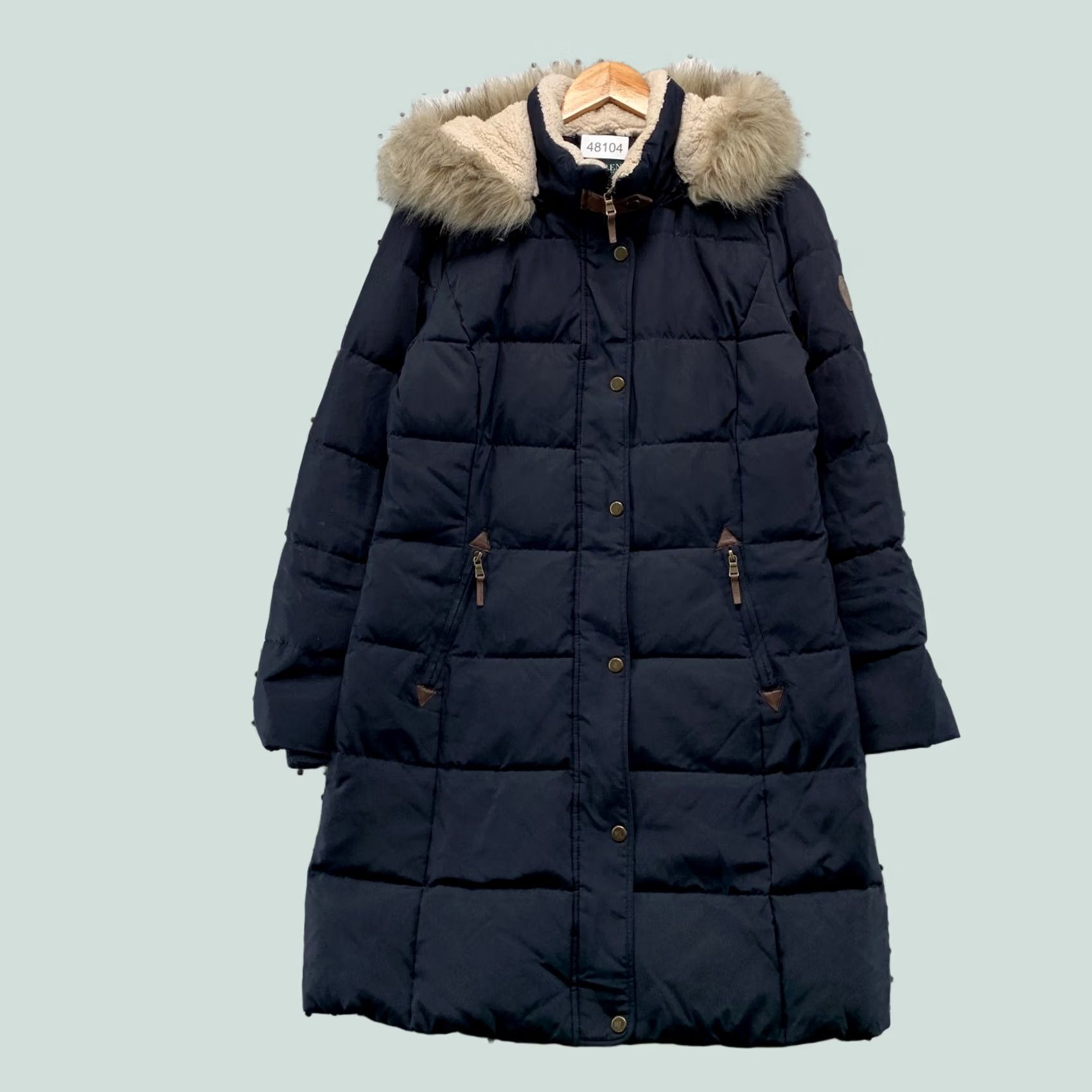 Ralph Lauren VINTAGE LRL Lauren Ralph Lauren Down Puffer Parka Coat Womens S Blue Quilted Sherpa Size S / US 4 / IT 40 - 1 Thumbnail